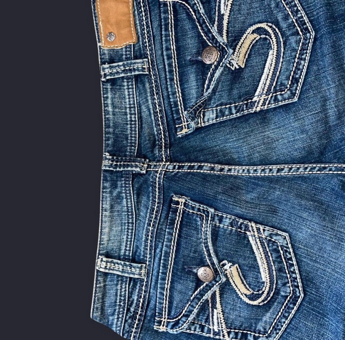 Silver Jeans Co. *FLARED*SILVER JEANS WITH WHITE STITCHING Size US 34 / EU 50 - 2 Thumbnail
