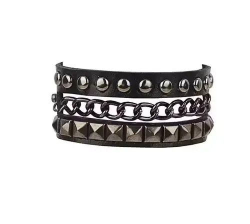 Jewelry 3 Lines Style rivet Bracelet Size ONE SIZE - 4 Thumbnail