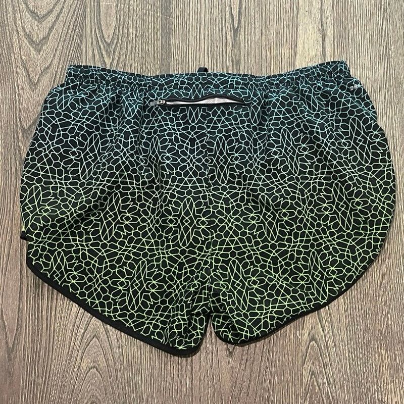 Nike Nike Dri-Fit Running Shorts Zip Pocket Lined Black Lime L Size 26" / US 2 / IT 38 - 5 Thumbnail