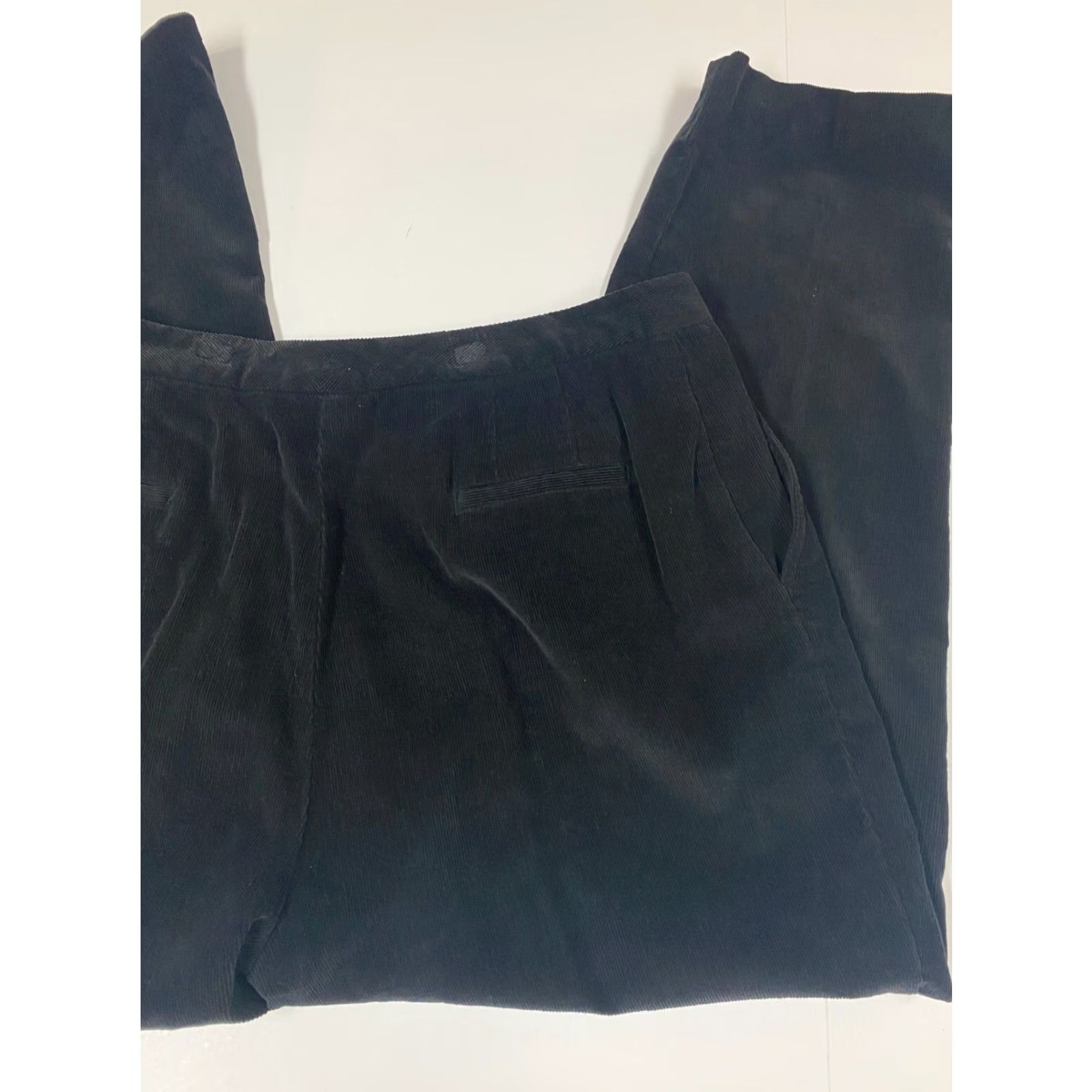 Vintage Kim Rogers Pants Women 12 Black Corduroy Straight Chino Casual Regular Inseam 25 Pockets Mid Rise Size 34" / US 12 / IT 48 - 6 Thumbnail