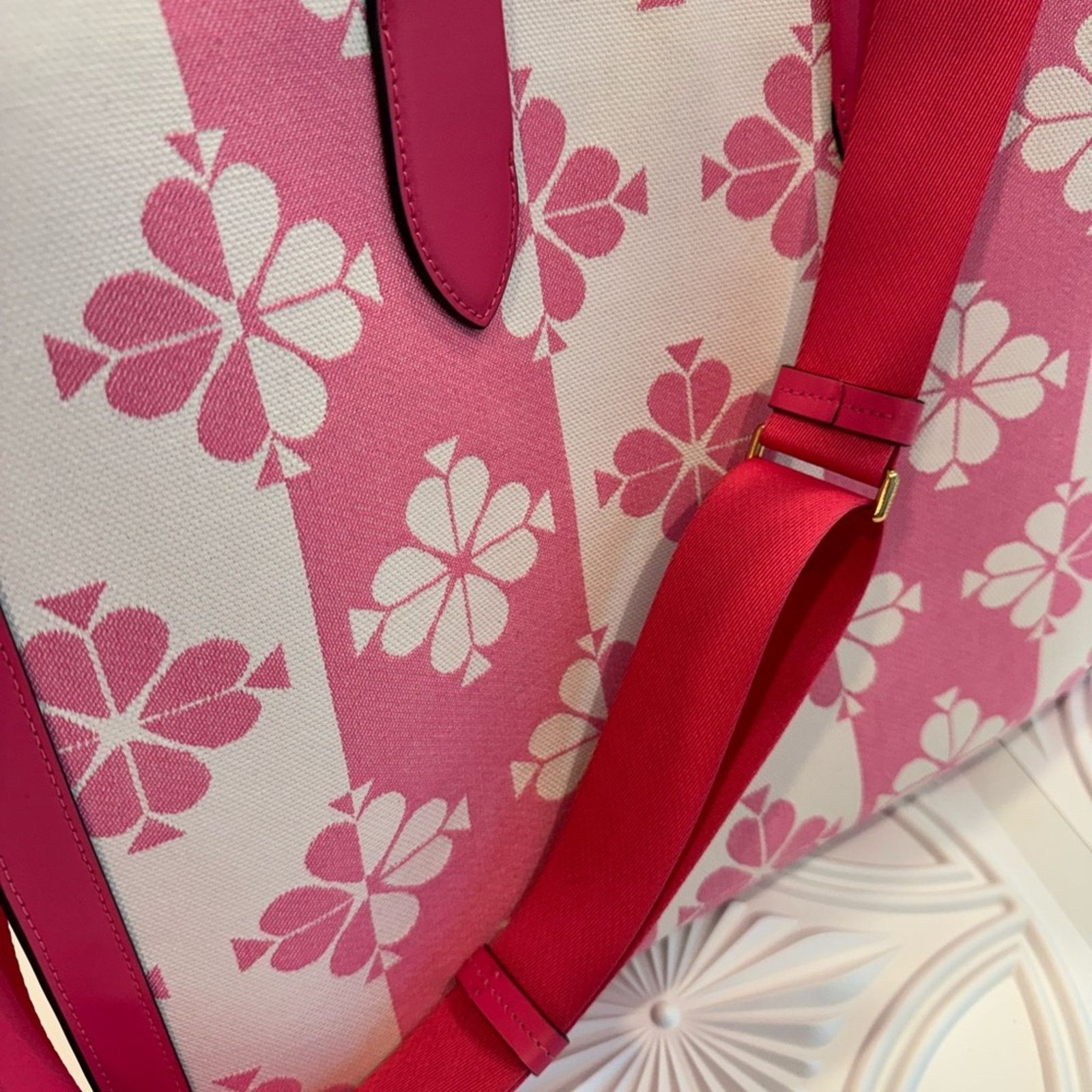 Kate Spade Kate Spade Flower Two-Tone Canvas Manhattan Large Tote Size ONE SIZE - 3 Thumbnail
