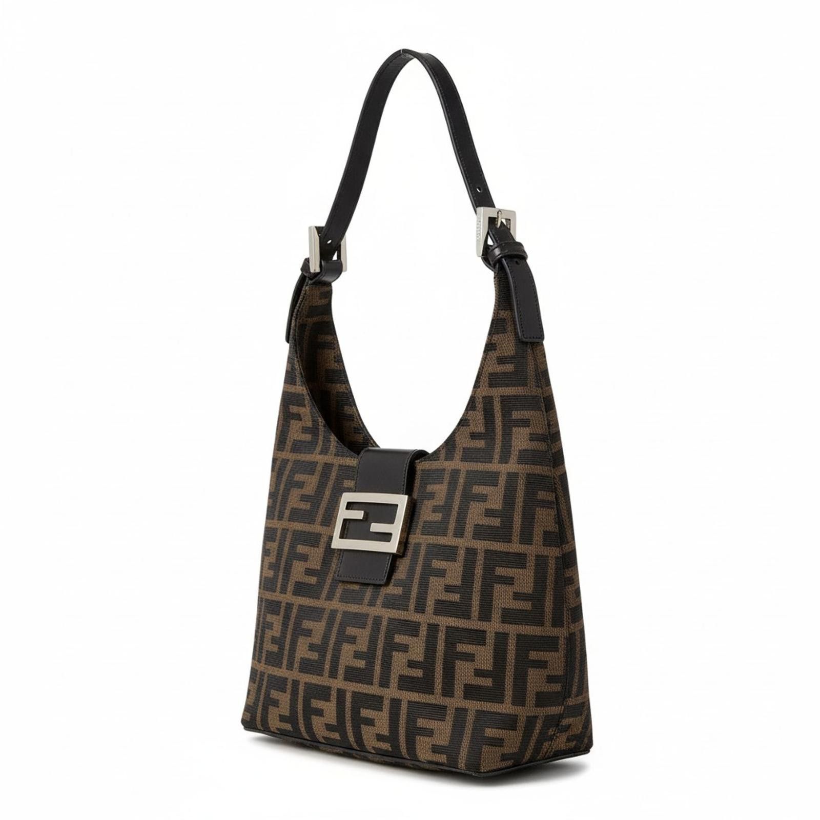 Fendi Fendi - Vintage FF Canvas Hobo Bag Size ONE SIZE - 1 Thumbnail