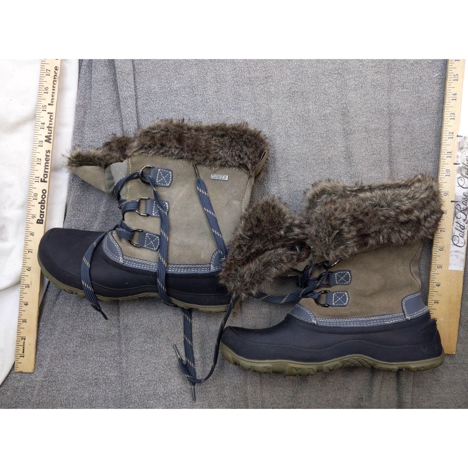 Vintage Khombu Slope Snow Boots Womens Size 11 Brown Leather Faux Fur Mid Calf Winter Boots Size US 11 / IT 41 - 2 Thumbnail