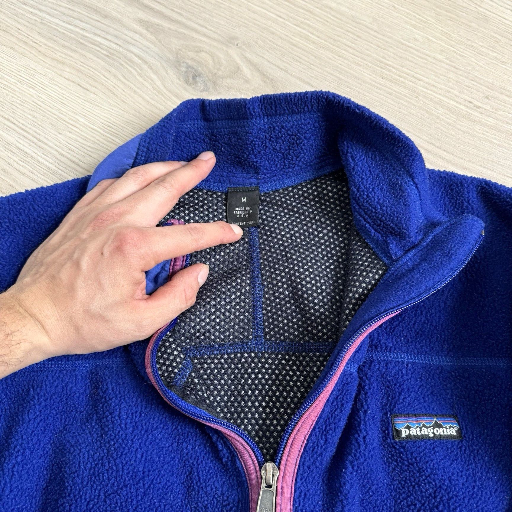 Patagonia VINTAGE Patagonia Deep Pile Blue Fleece Partial Eclipse Jacket USA Made Size M Jacket Mens 90s Retro Out… Size US M / EU 48-50 / 2 - 7 Thumbnail