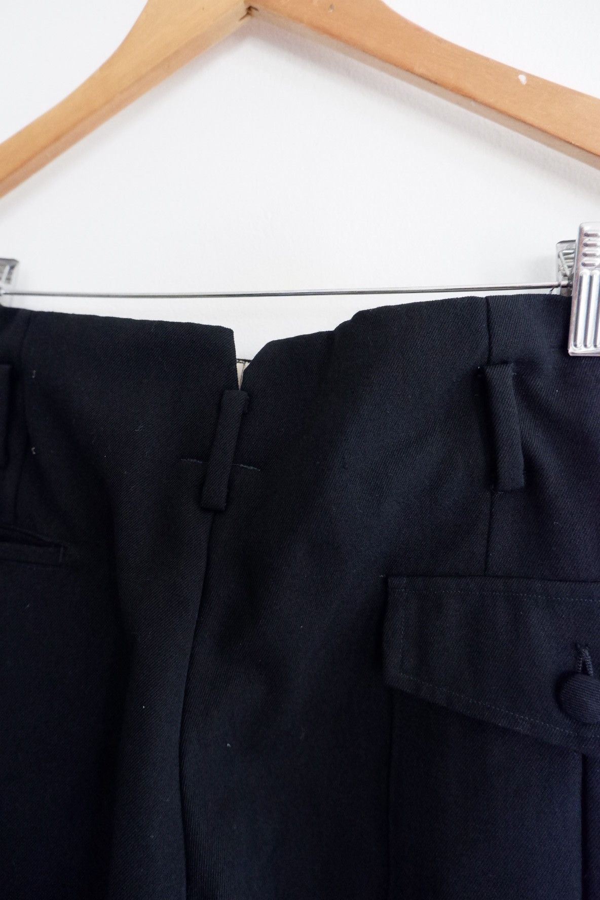 Japanese Brand 90s Wool Gabardine Hakama Pants Like Yohji Yamamoto Size US 30 / EU 46 - 5 Thumbnail