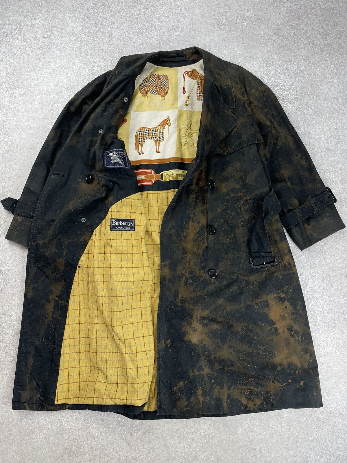 Burberry Vintage Burberry Tie-Dye Trench Coat Jacket Unisex Size US L / EU 52-54 / 3 - 9 Thumbnail