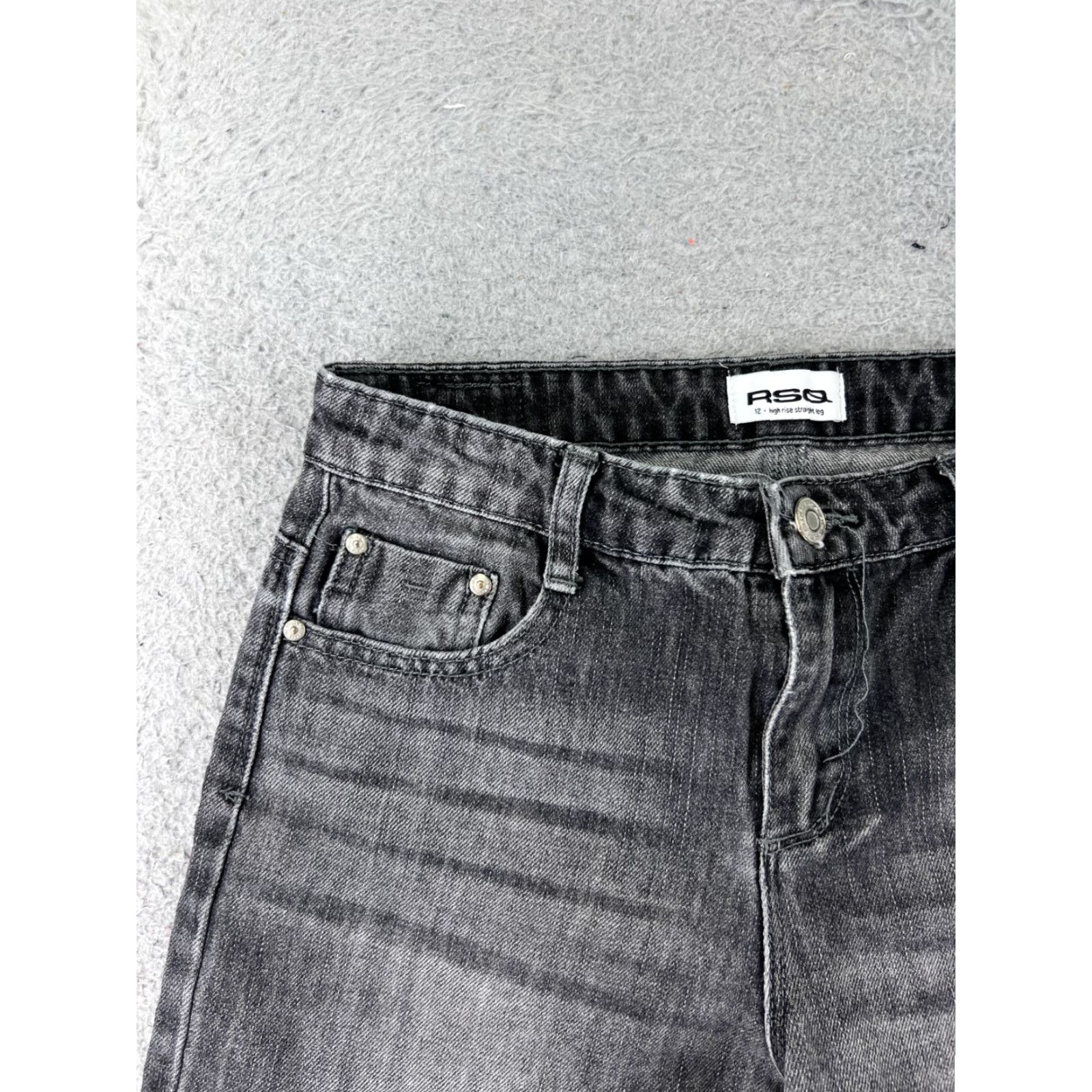 Rsq RSQ Shorts Women Gray Denim Cut-Off High Rise 24x5 12 Cotton Cotton Blend 5-Pocket Button Casual Womens Size 34" / US 12 / IT 48 - 4 Thumbnail