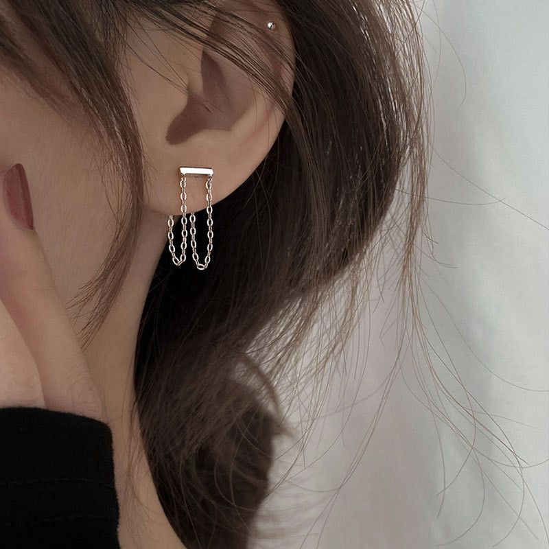 Jewelry Modern Earrings One Pairs Chrome Jewelry Size ONE SIZE - 1 Thumbnail