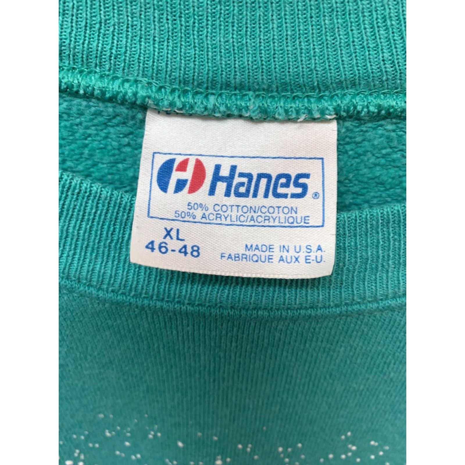 Hanes VINTAGE Hanes Ski Sweatshirt Unisex Size XL Green 1990s Cotton Blend Long Sleeve Made in USA Size US XL / EU 56 / 4 - 4 Thumbnail