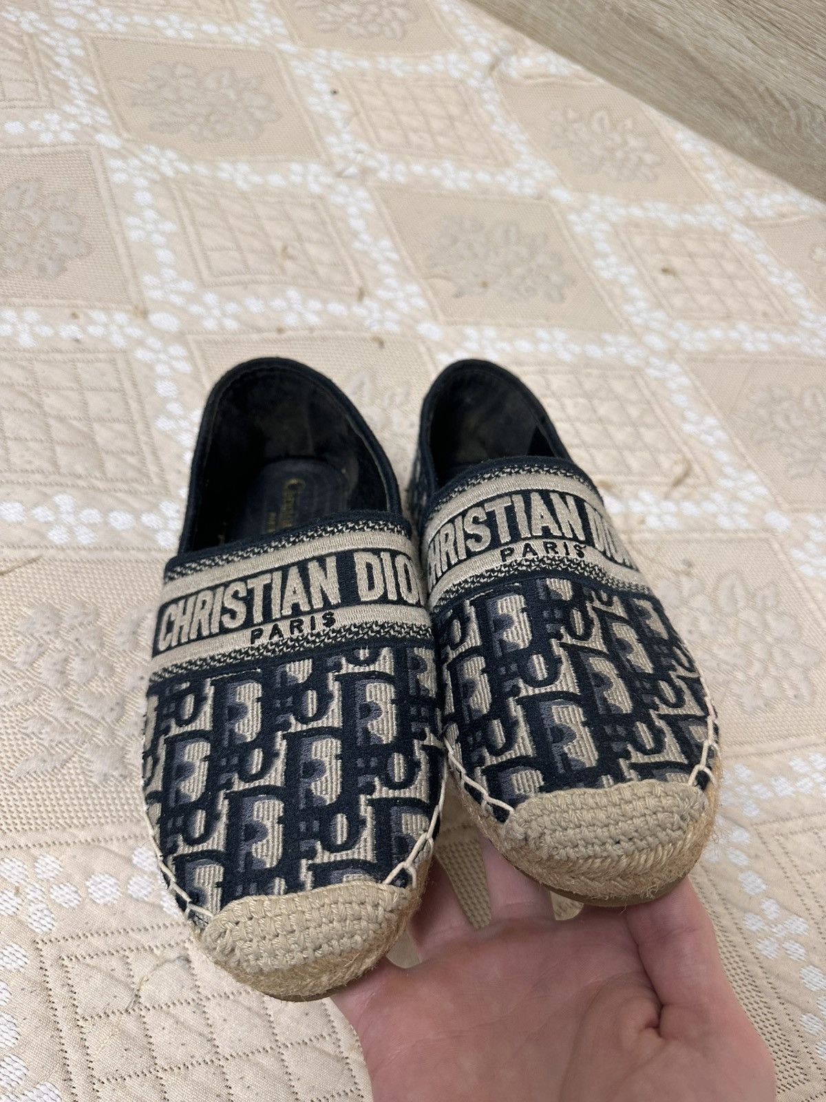 Dior 🔥 Dior Granville Oblique CD Logo Embroidered Espadrille Rare Size US 9 / IT 39 - 9 Thumbnail