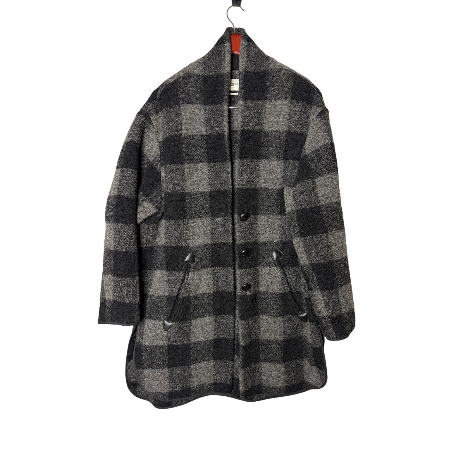Isabel Marant ISABEL MARANT ÉTOILE Grey Gino Oversized Checked Wool Coat 6 Size M / US 6-8 / IT 42-44 - 3 Thumbnail