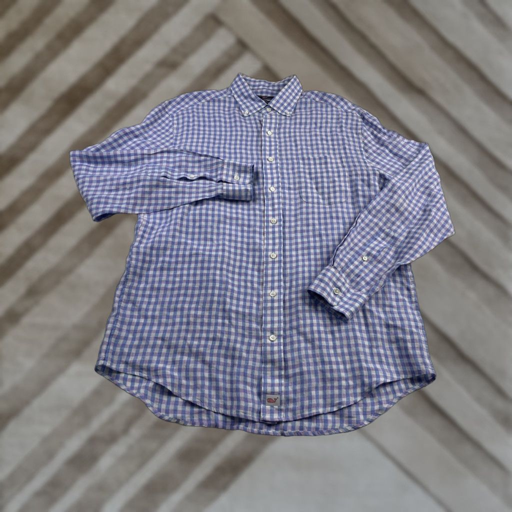 Vineyard Vines Vineyard Vines Men’s Classic Fit Murray 100% Linen Button Down Shirt Size L Size US L / EU 52-54 / 3 - 1 Thumbnail