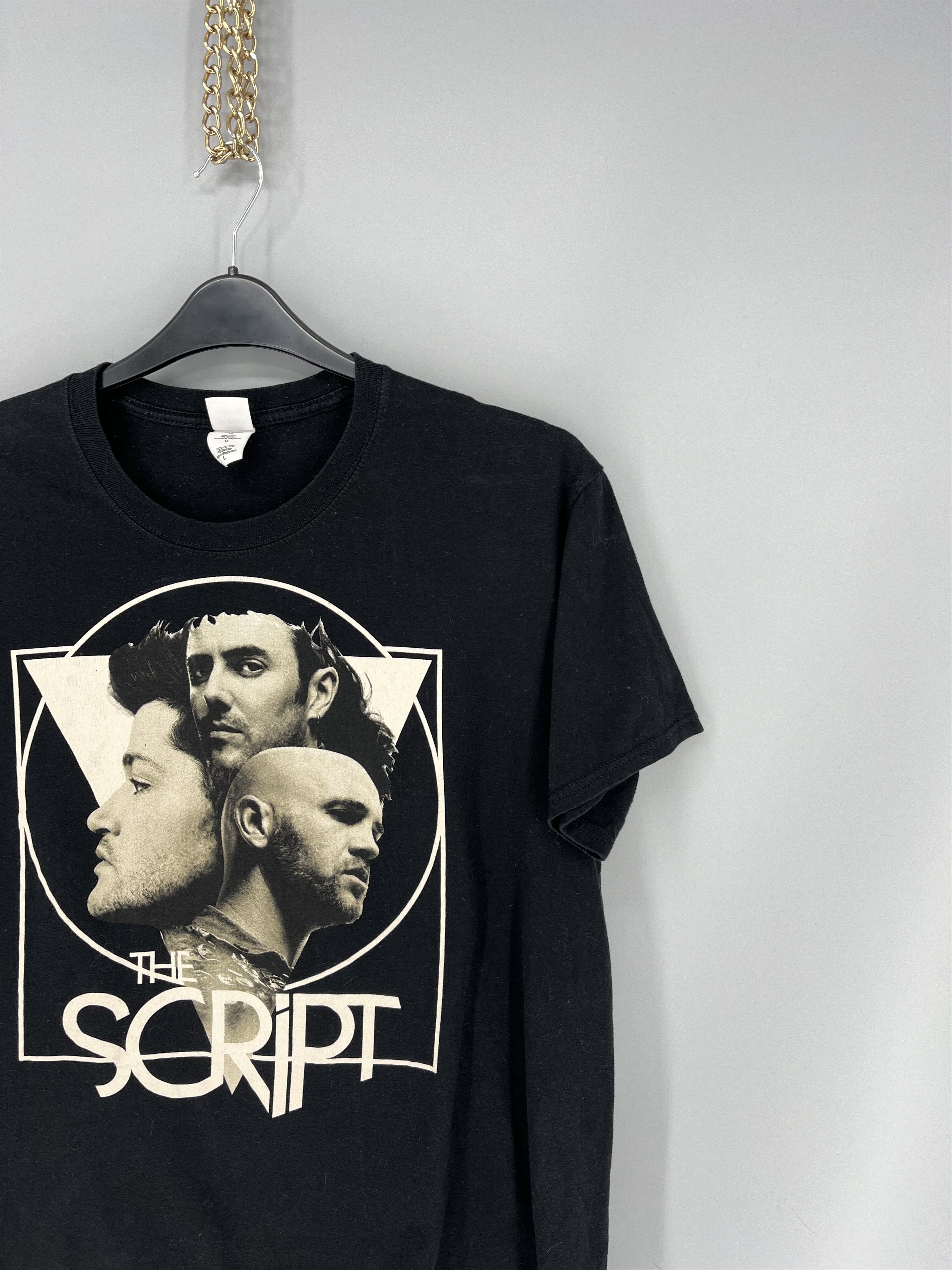 Band Tees The Script Vintage Black Cotton Short Sleeve T-Shirt Metal Size US L / EU 52-54 / 3 - 5 Thumbnail