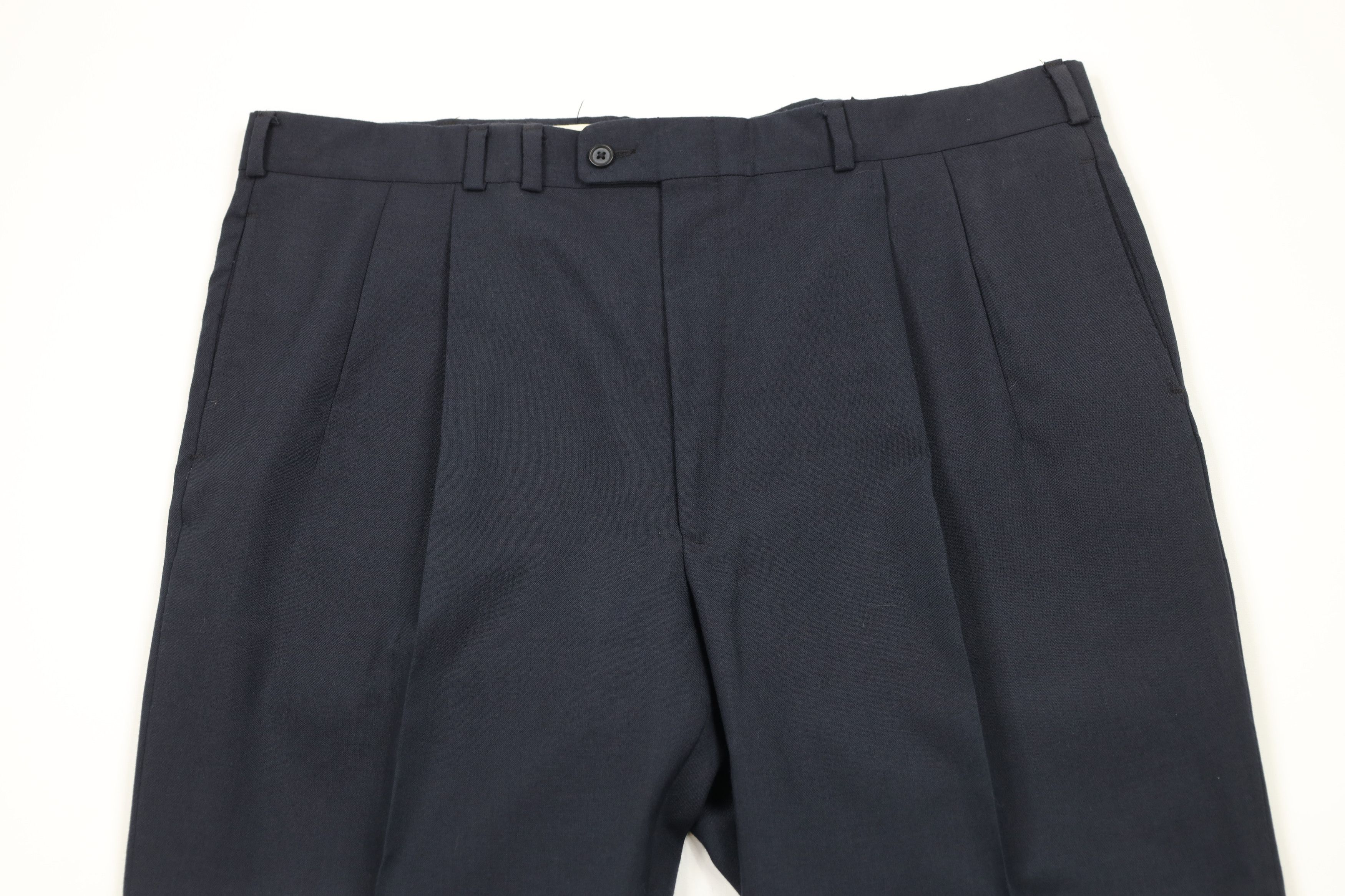 Vintage Vintage 90s Streetwear Wide Leg Chino Pants Navy Blue USA Size US 38 / EU 54 - 2 Thumbnail