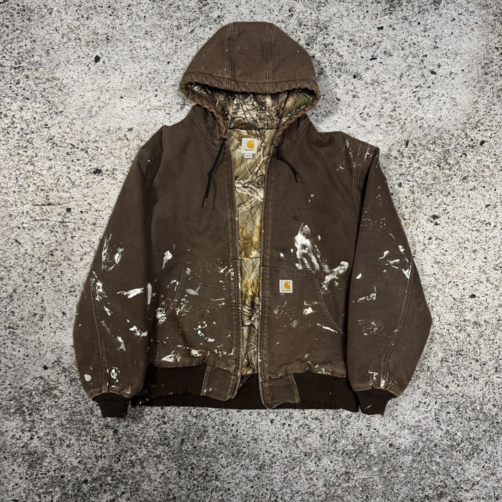Carhartt Realtree Thrashed Faded Distressed Jacket ERD Grunge Chrome Size US L / EU 52-54 / 3 - 1 Thumbnail