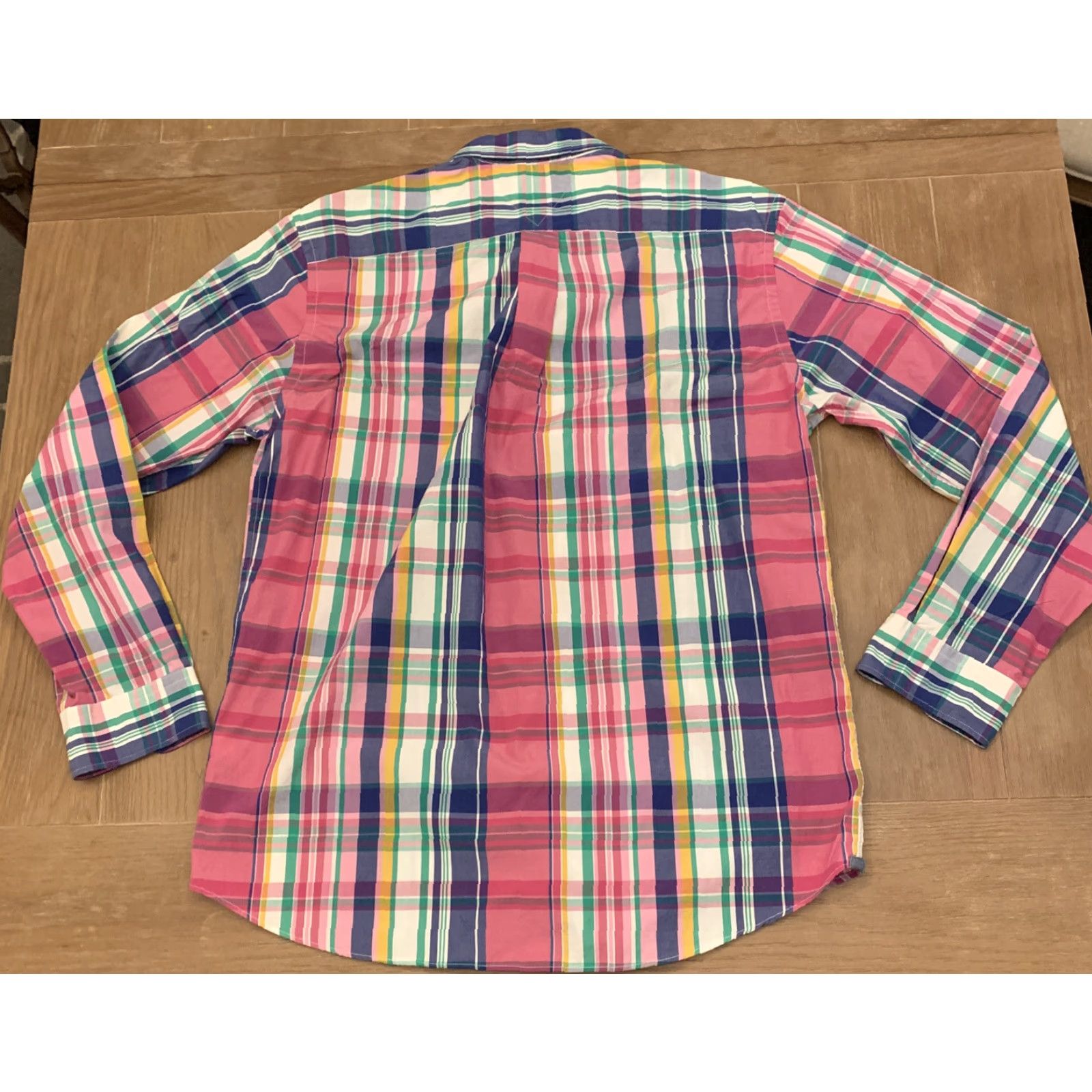 Tommy Hilfiger TOMMY HILFIGER Plaid Button-Up Shirt - Long Sleeve - Adult Large - Pink Green - Mens Size US L / EU 52-54 / 3 - 6 Thumbnail