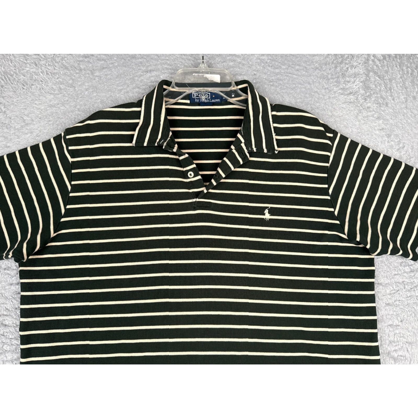Ralph Lauren VINTAGE Ralph Lauren Polo Shirt Men XL Green Stripe Cotton Golf Shirt Size US XL / EU 56 / 4 - 4 Thumbnail