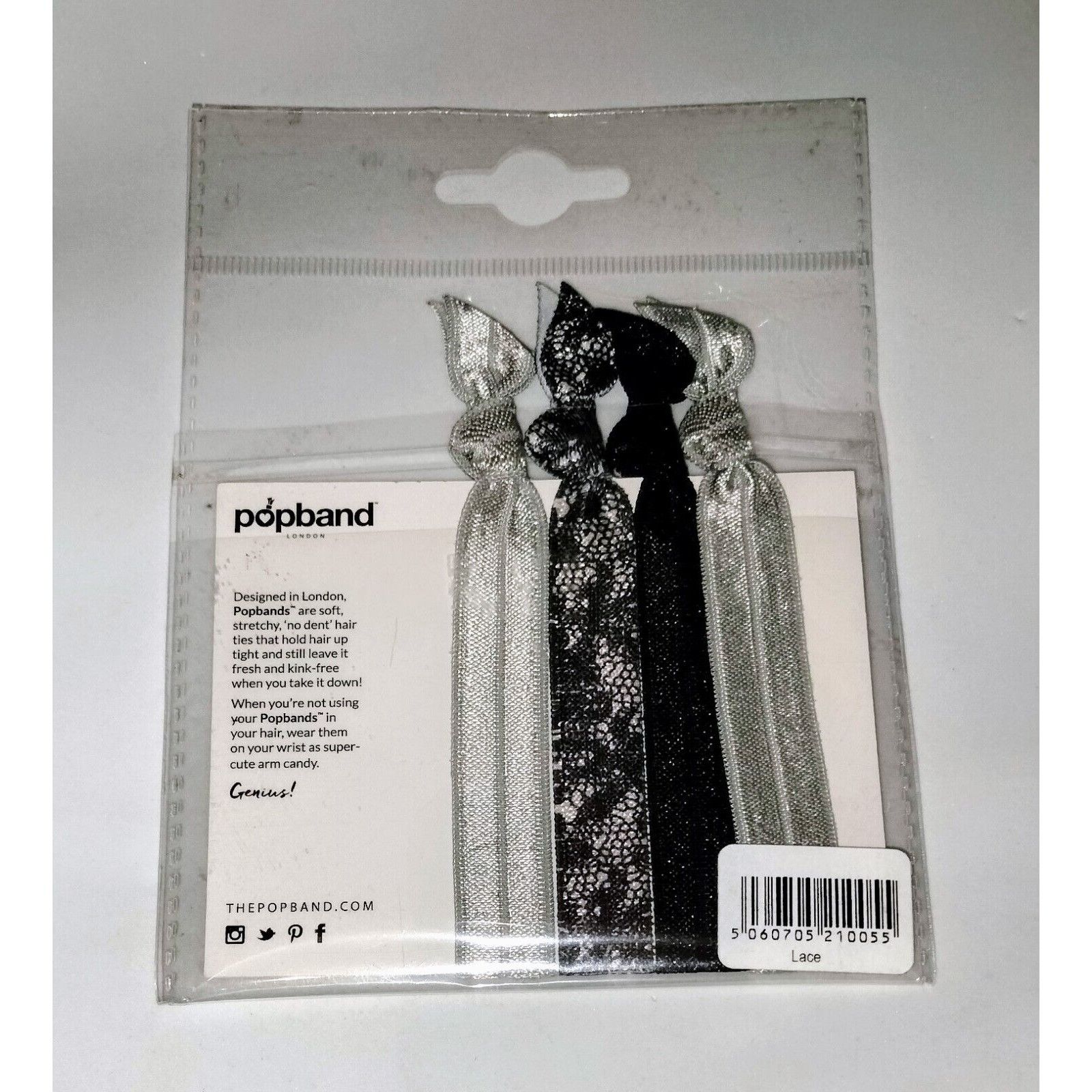 Other Popband Silver Gray Lace Shiny Glitter Hair Accessories Band Size ONE SIZE - 3 Thumbnail