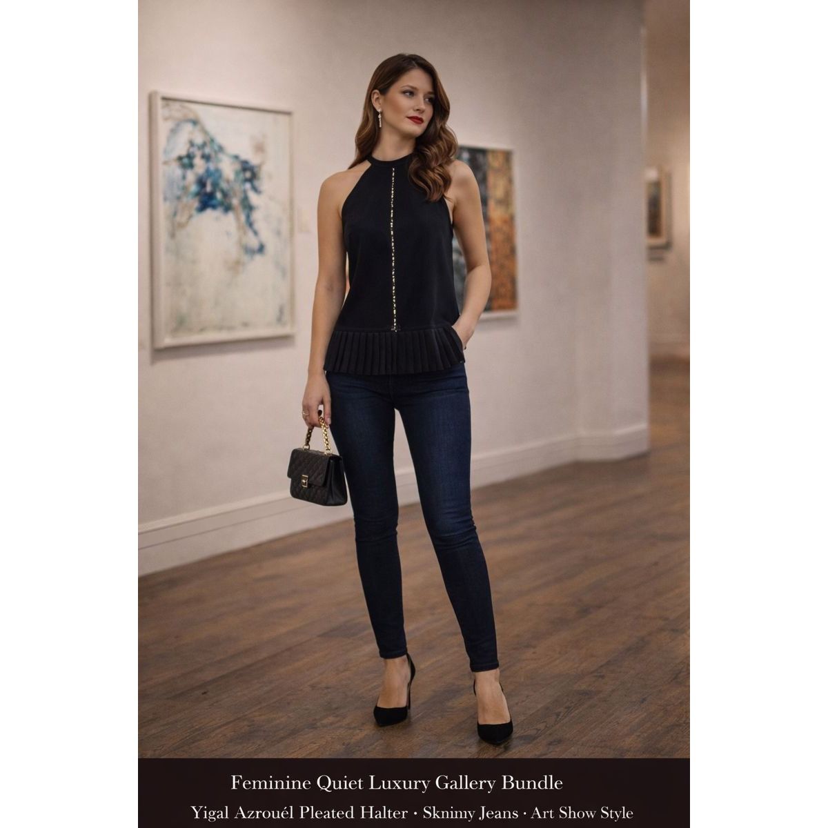 Other Yigal Azrouël Women Pleated Halter Top Black 12 Gallery Mini Size XL / US 12-14 / IT 48-50 - 1 Thumbnail