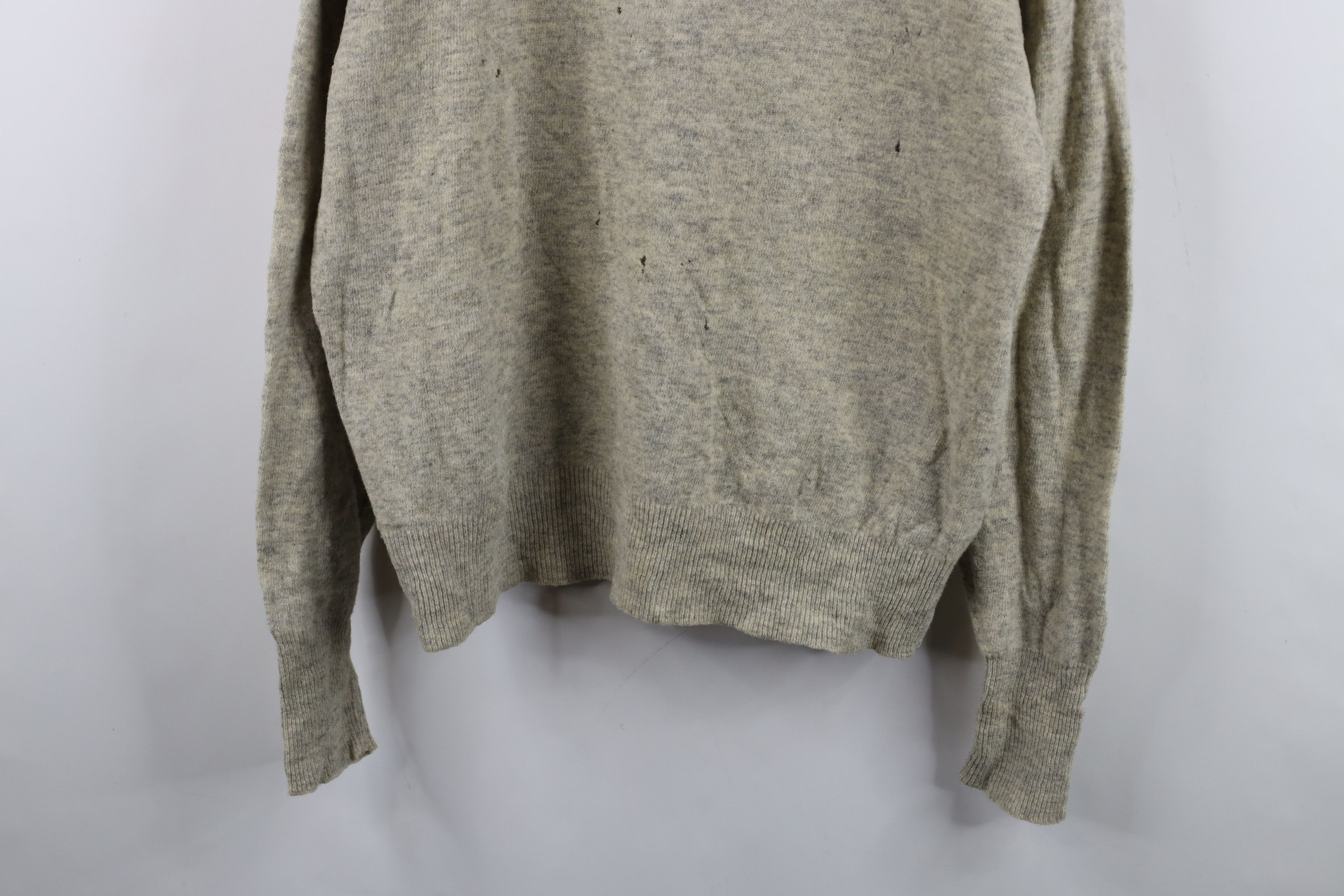 Vintage Vintage 50s Rockabilly Lambswool Collared Sweater Gray USA Size US XXL / EU 58 / 5 - 3 Thumbnail