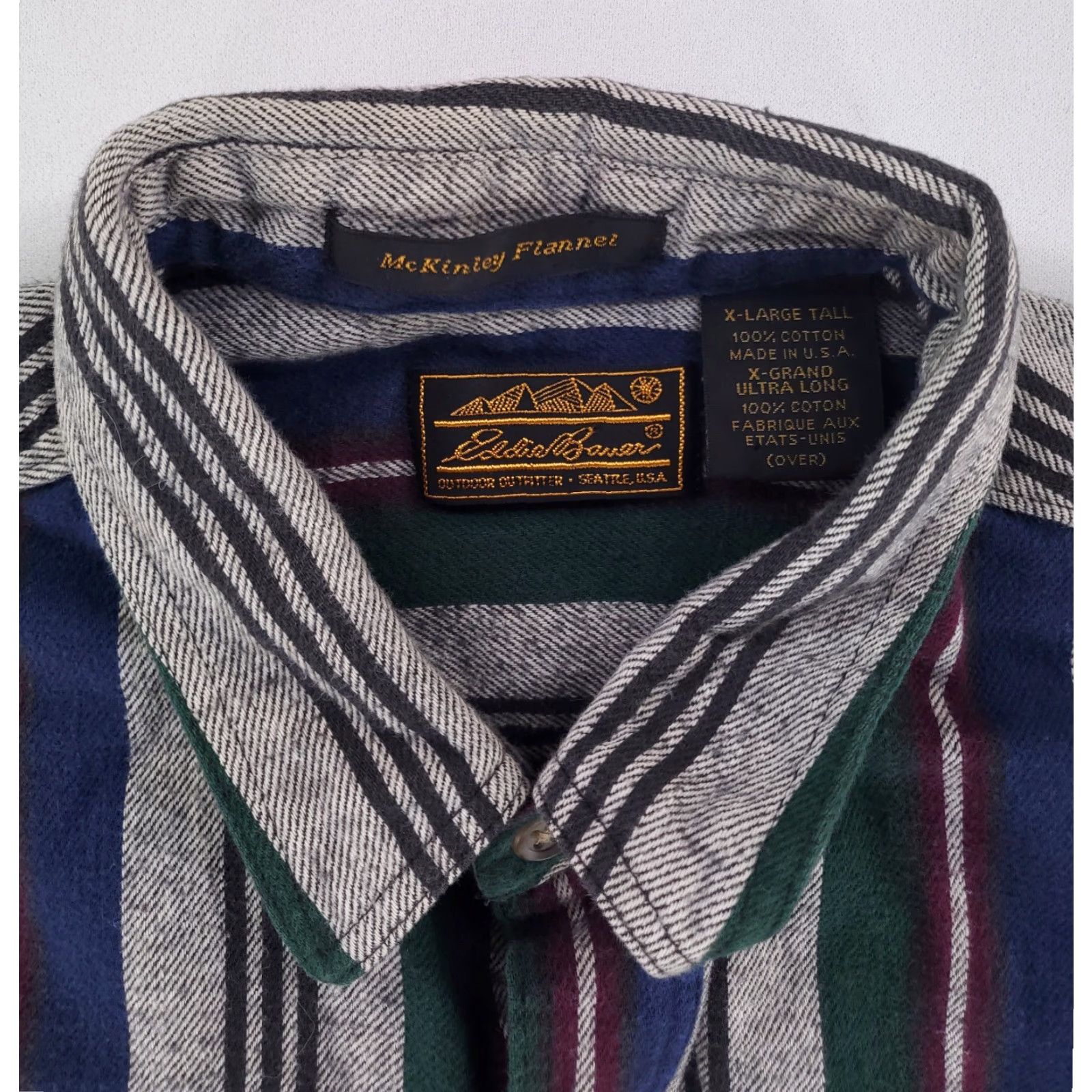 Eddie Bauer Eddie Bauer McKinley Flannel Button Up Shirt Serape Blanket Made USA Mens XLT Multicolor USA Button-Up Shirt Mens XLT Flannel Long Sleeve Size US XL / EU 56 / 4 - 2 Thumbnail