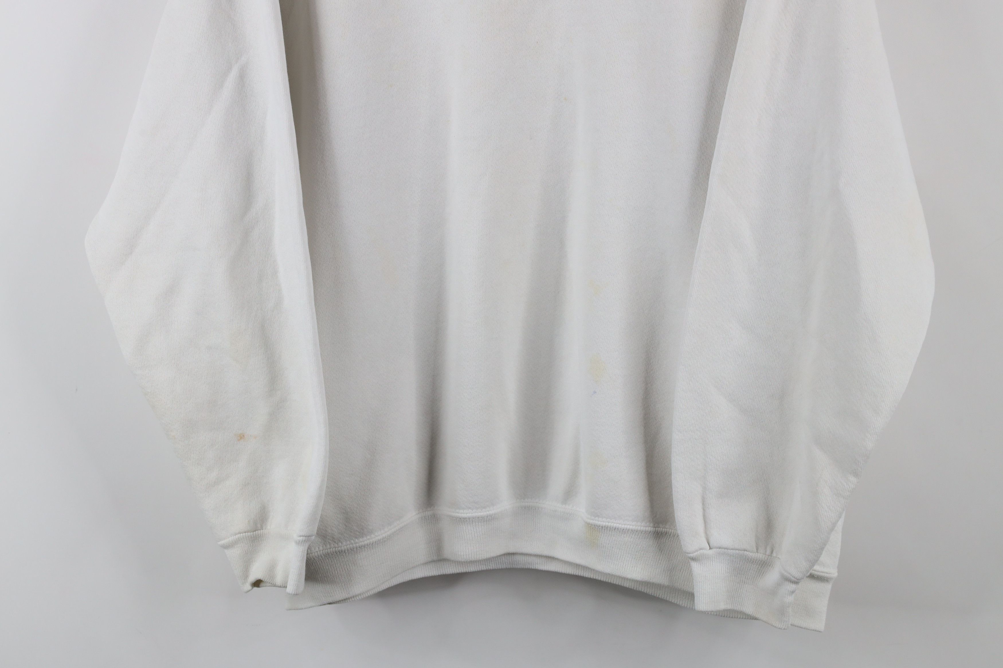 Vintage Vintage 90s Streetwear Blank Crewneck Sweatshirt White Size XL / US 12-14 / IT 48-50 - 3 Thumbnail