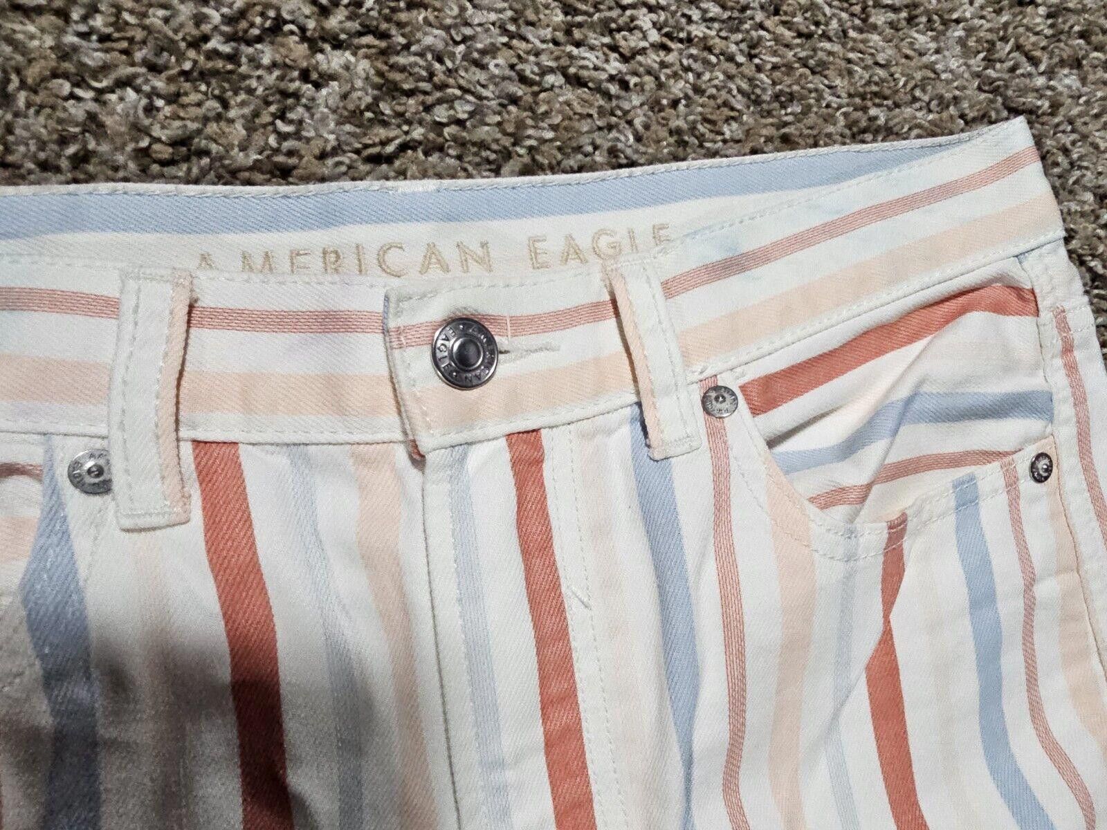 Designer American Eagle Pastel Multicolored Stripe Mom Jean 6 Long Size 28" / US 6 / IT 42 - 5 Thumbnail