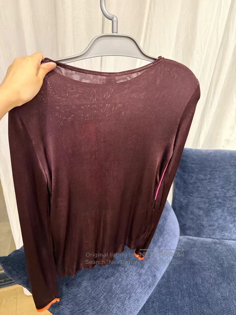 Hermes Hermes Geometric Pattern Silk Long Sleeve - Mulberry Silk Size XXS / US 00 / IT 34 - 3 Thumbnail
