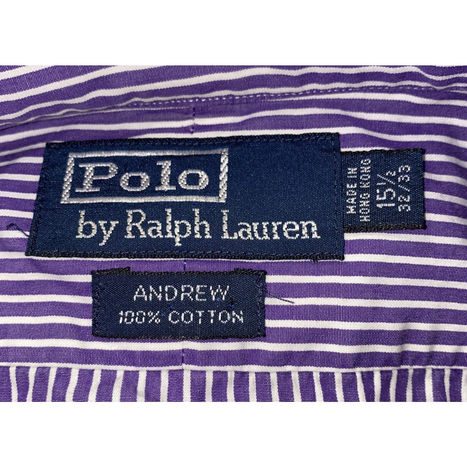 Polo Ralph Lauren Polo Ralph Lauren Striped Dress Shirt Mens 15.5 Purple/White Long Sleeve Button-Down Size 40R - 6 Thumbnail