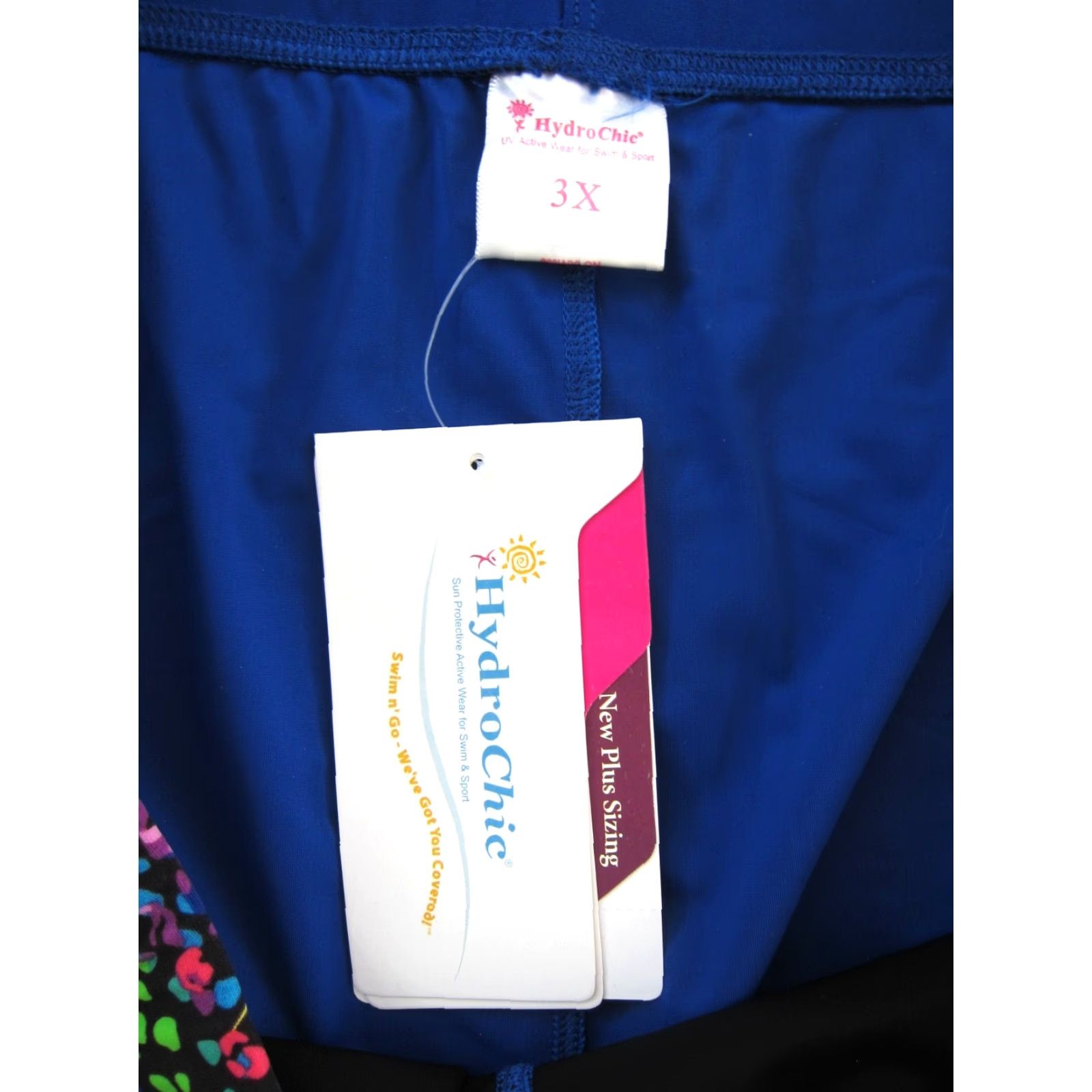 Vintage HydroChic Bermuda Short Women 3X Navy Blue Tiger UV Active Wear Stretch Zip Pockets Navy 3X Womens Size 40" / US 18 - 3 Thumbnail