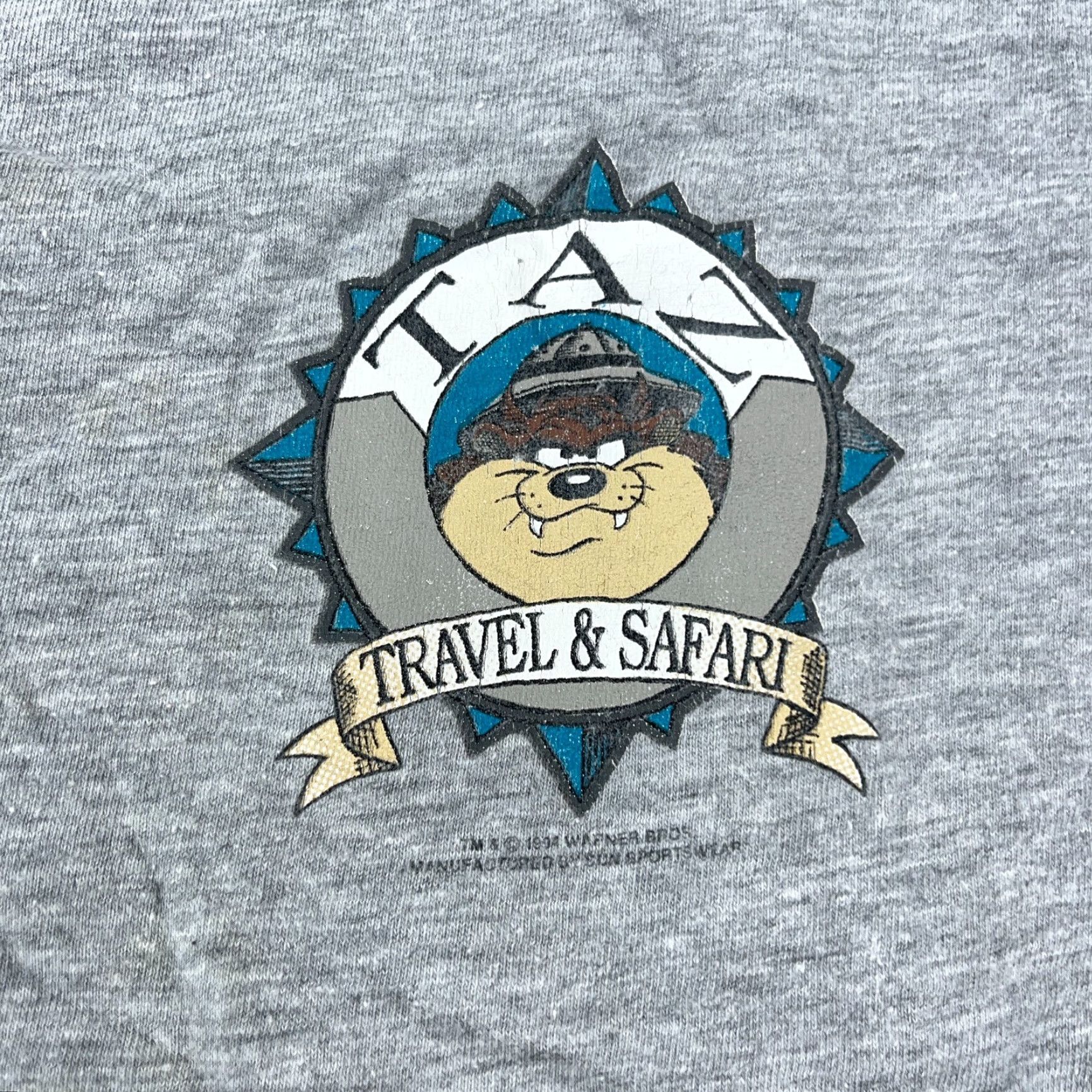 Vintage VINTAGE Sun Shirt Men M Gray 90s Looney Tunes Taz Henley Tasmanian Devil Graphic Print Logo Cotton Knit Short Sleeve Vintage Classic Grunge 90s Mens Size US M / EU 48-50 / 2 - 7 Thumbnail
