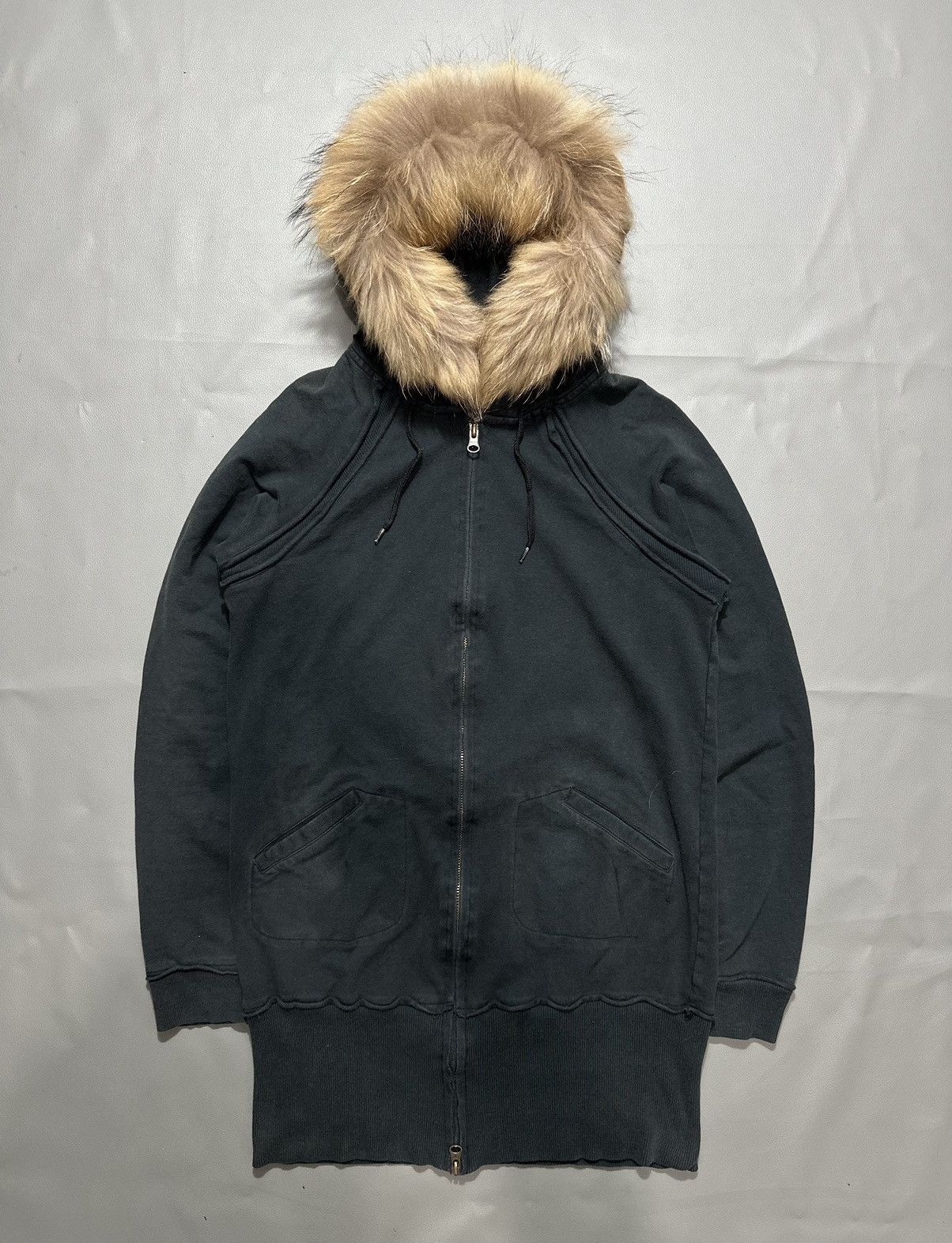DISTRESSED WORLDWIDE Zip Fur Hoodie IfSixWasNine LGB STYLE