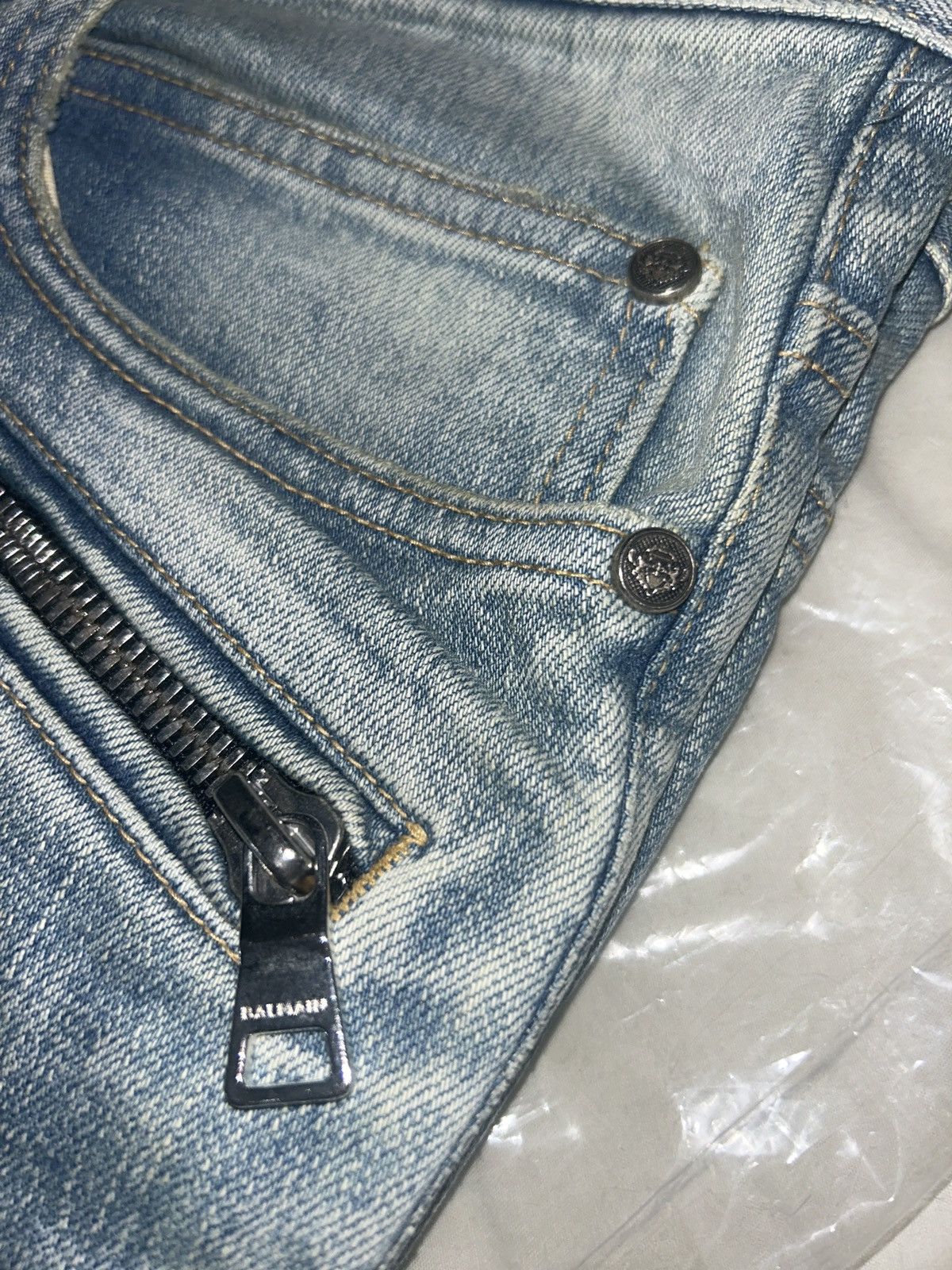 Balmain 📲 Offer ‼️ 2021 w/🏷️ Balmain biker jeans 👖Tapered 32 🤫🔥 Size US 32 / EU 48 - 11 Thumbnail