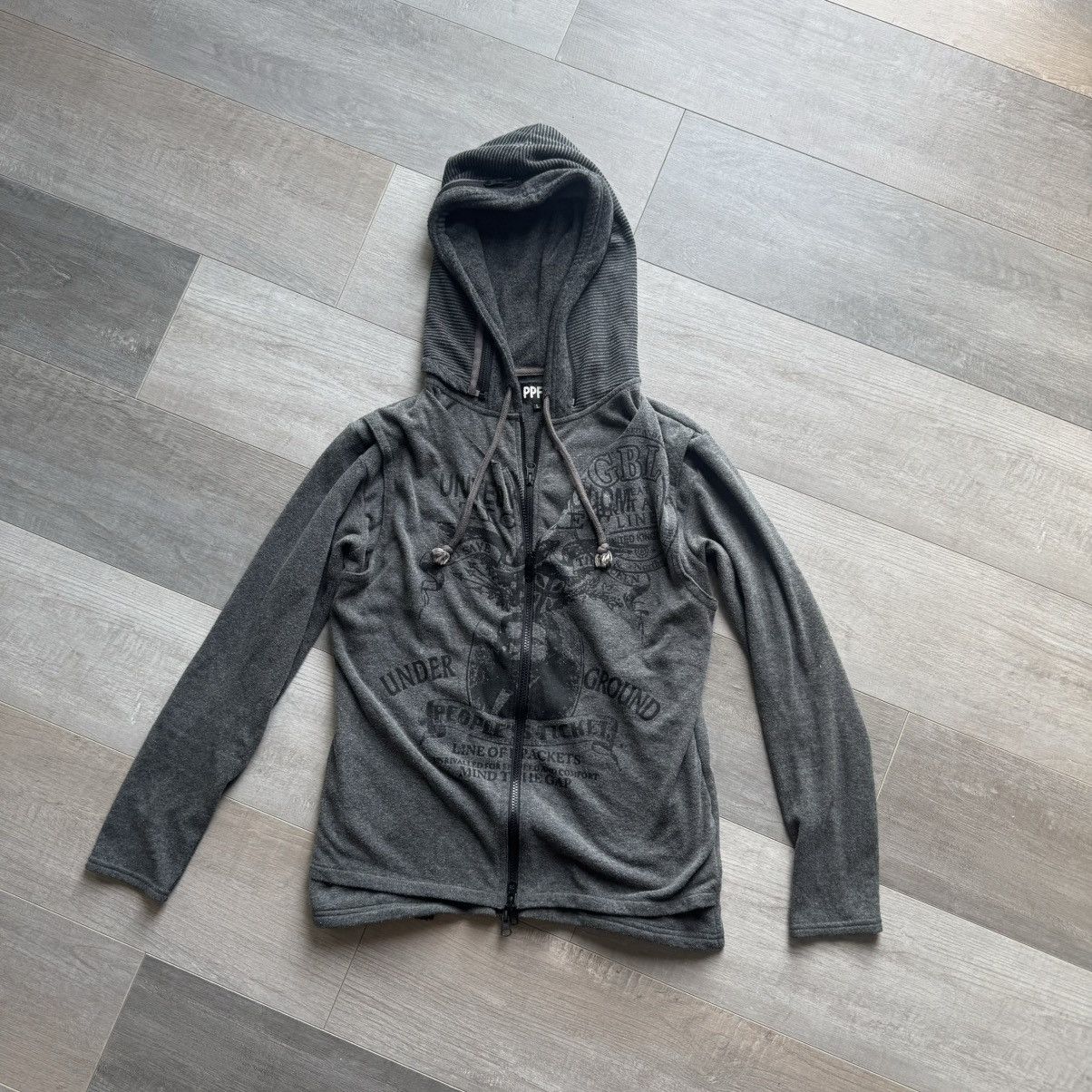 PPFM PPFM Double Zip Layered Vest Hoodie | Grailed