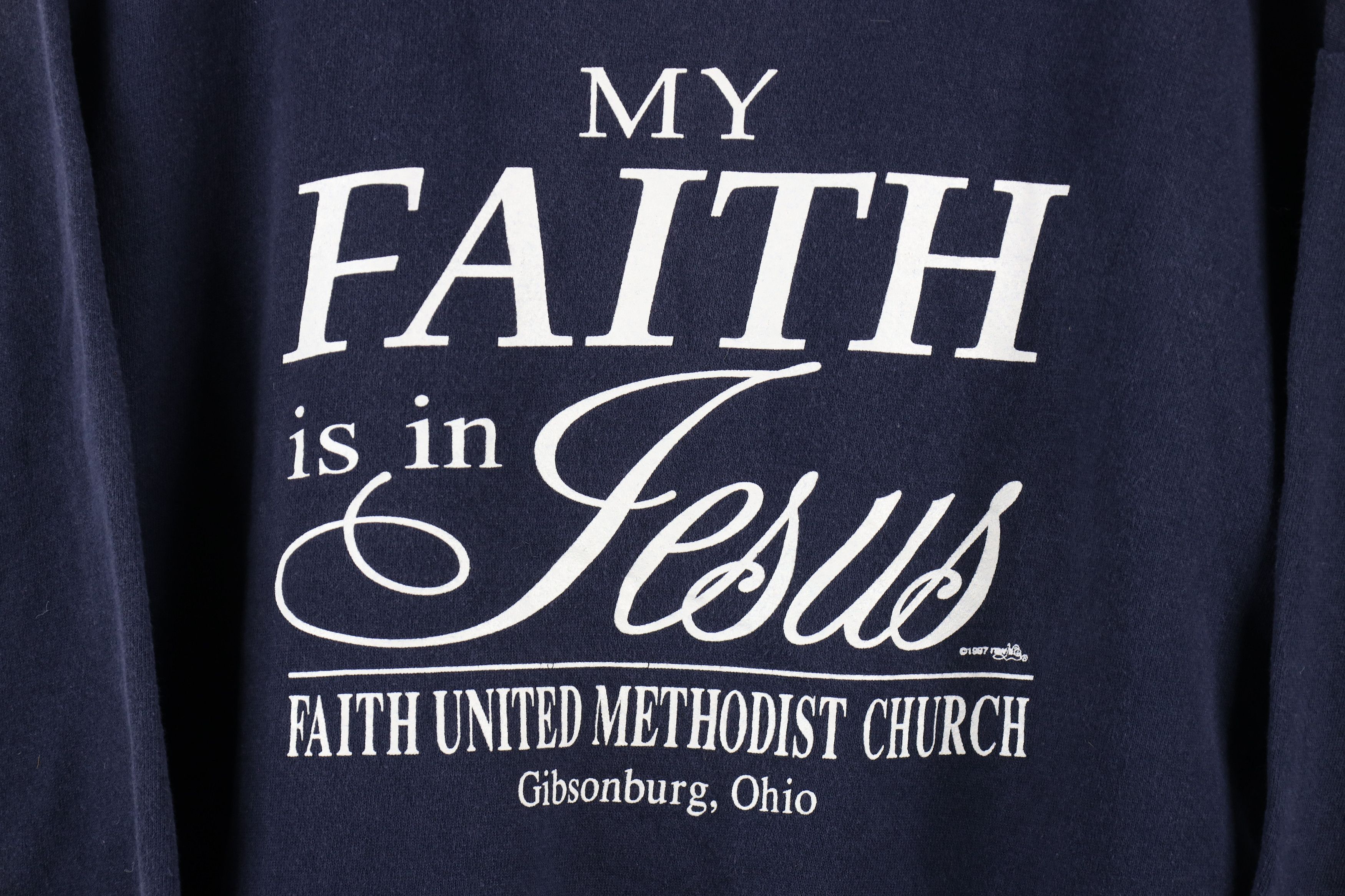 Vintage Vintage 90s Streetwear My Faith Is In Jesus Sweatshirt USA Size L / US 10 / IT 46 - 4 Thumbnail