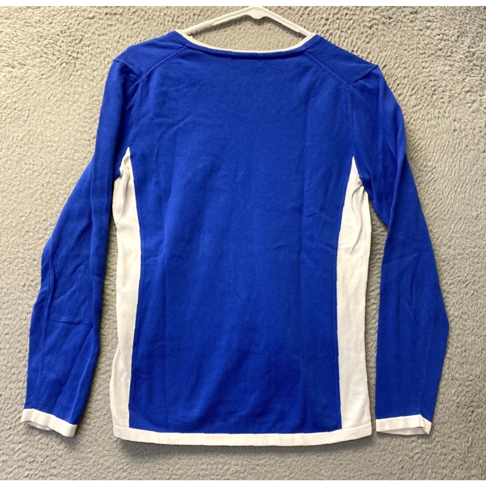 Tommy Hilfiger Tommy Hilfiger Sweatshirt Women's M Long Sleeve V-Neck Pima Cotton Blue/105-18 Size M / US 6-8 / IT 42-44 - 6 Thumbnail