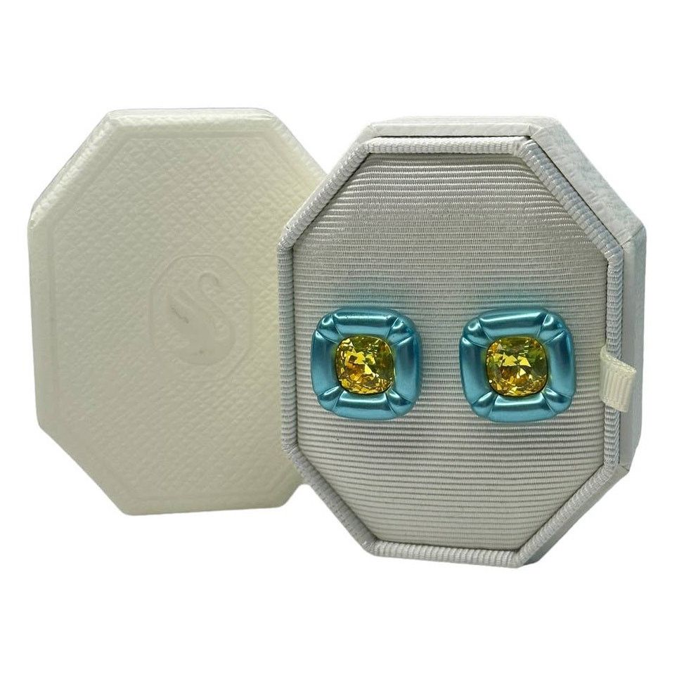 Swarovski Swarovski Dulcis stud earrings Cushion cut, Blue Size ONE SIZE - 5 Thumbnail