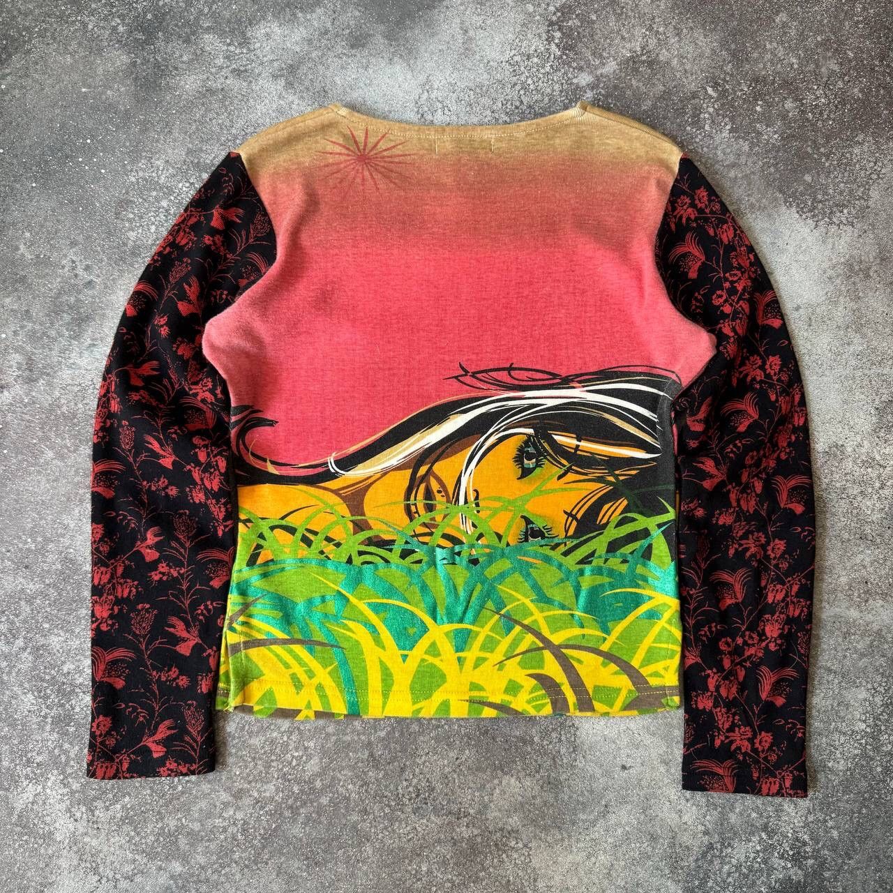 Custo Barcelona × Vintage Custo Barcelona Y2K Lady Printed Long Sleeve Top Size S / US 4 / IT 40 - 7 Thumbnail
