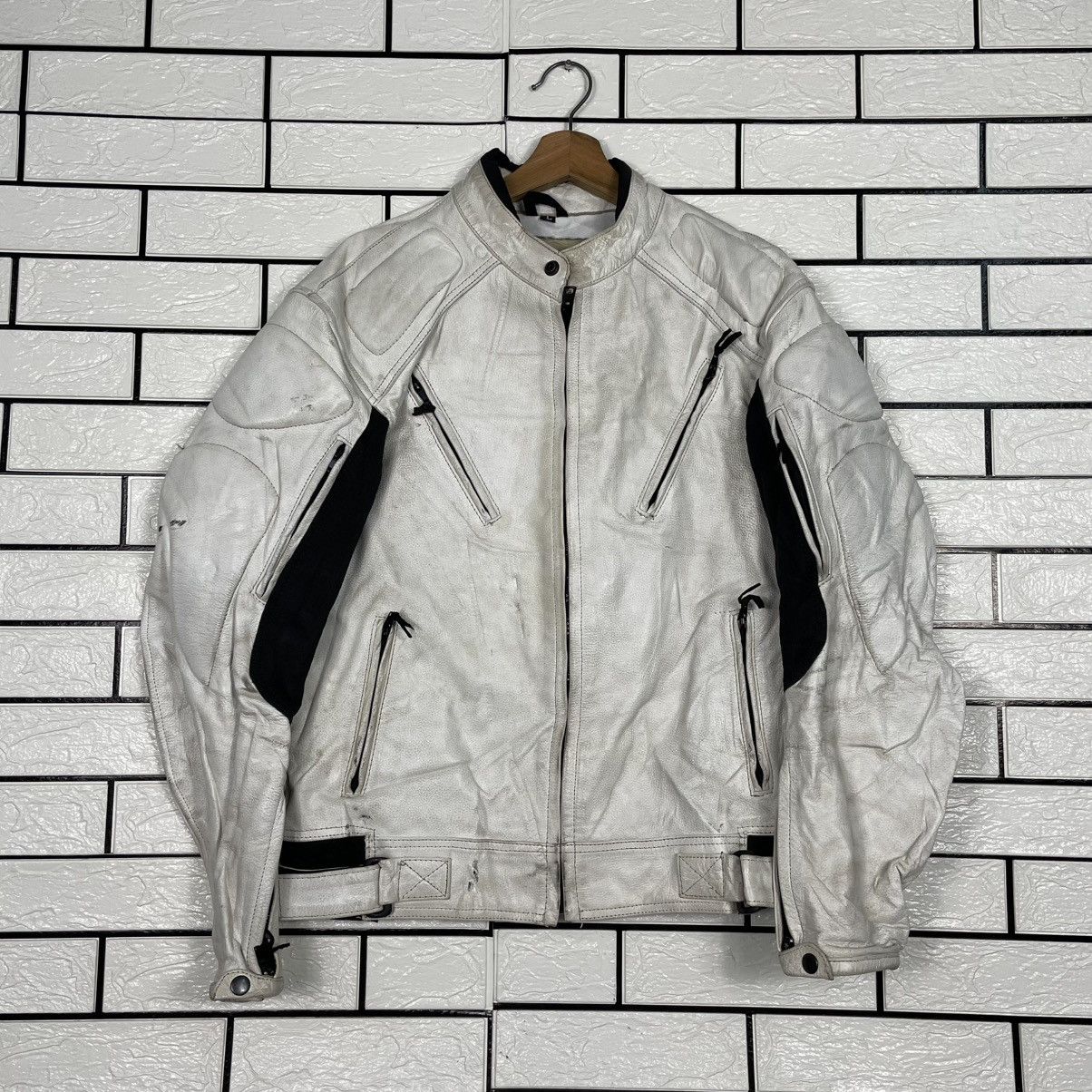Japanese Brand White Leather Biker Jacket Size US M / EU 48-50 / 2 - 1 Thumbnail