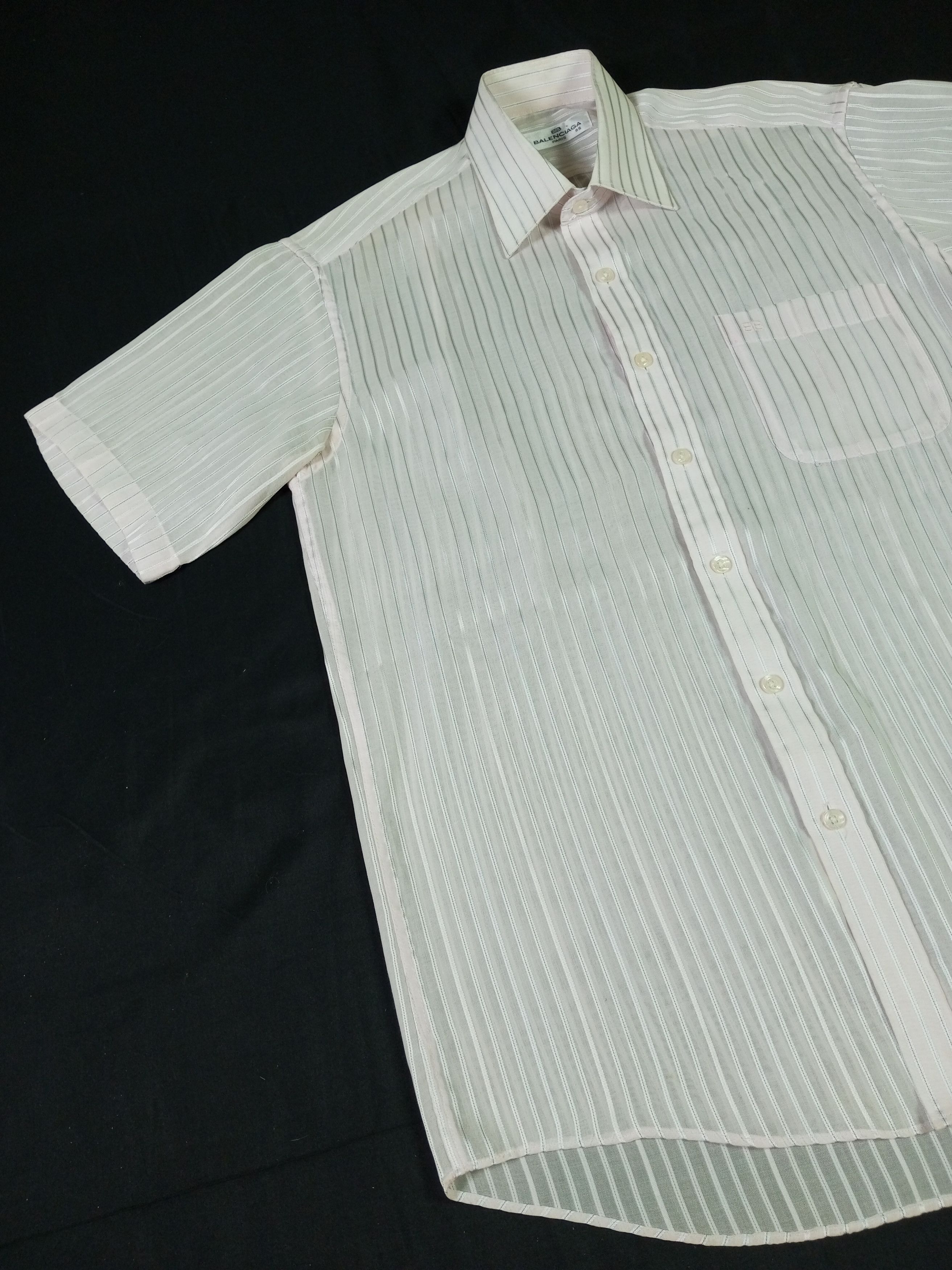 Balenciaga 90s Vintage Balenciaga Pink Stripe Shirt Rare Luxury Size US L / EU 52-54 / 3 - 3 Thumbnail