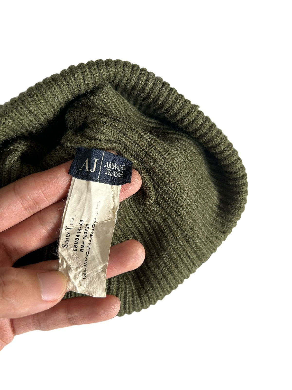 Armani × Designer ARMANI JEANS Distressed Beanie Hats Made in Italy Size ONE SIZE - 13 Thumbnail