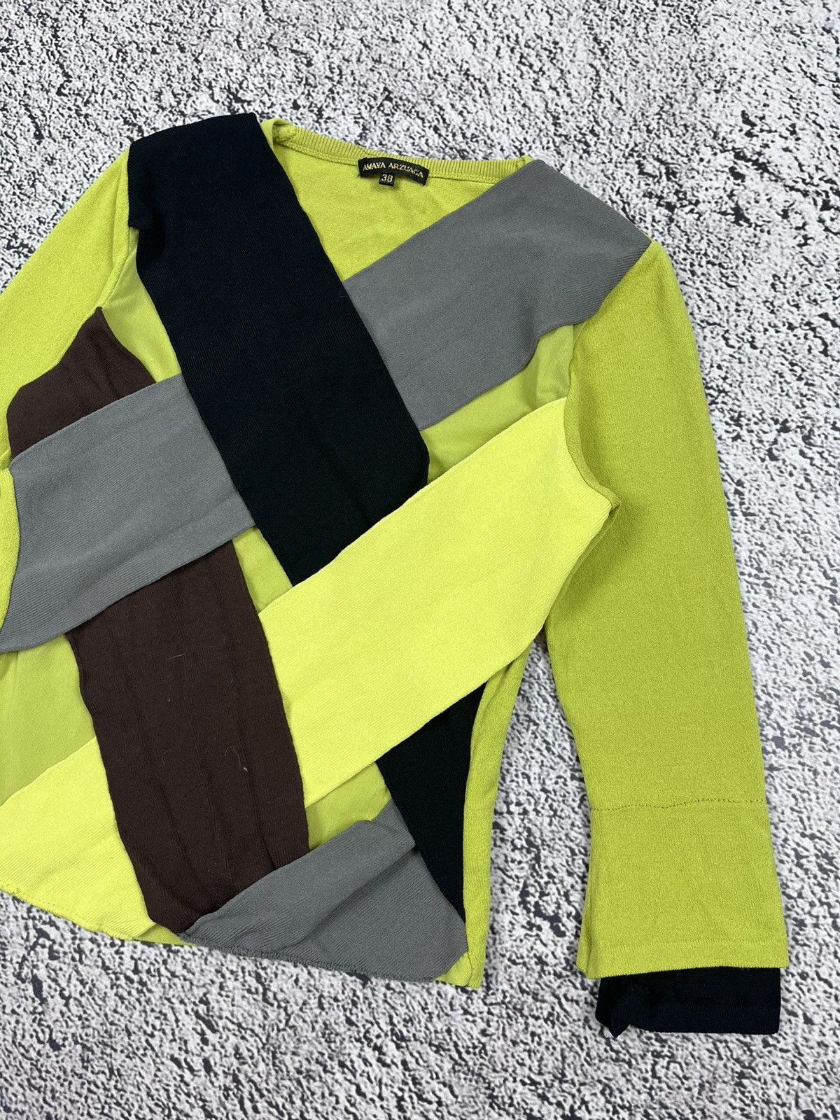 Japanese Brand Vintage Amaya Arzuaga mesh geometric patchwork top Size S / US 4 / IT 40 - 3 Thumbnail