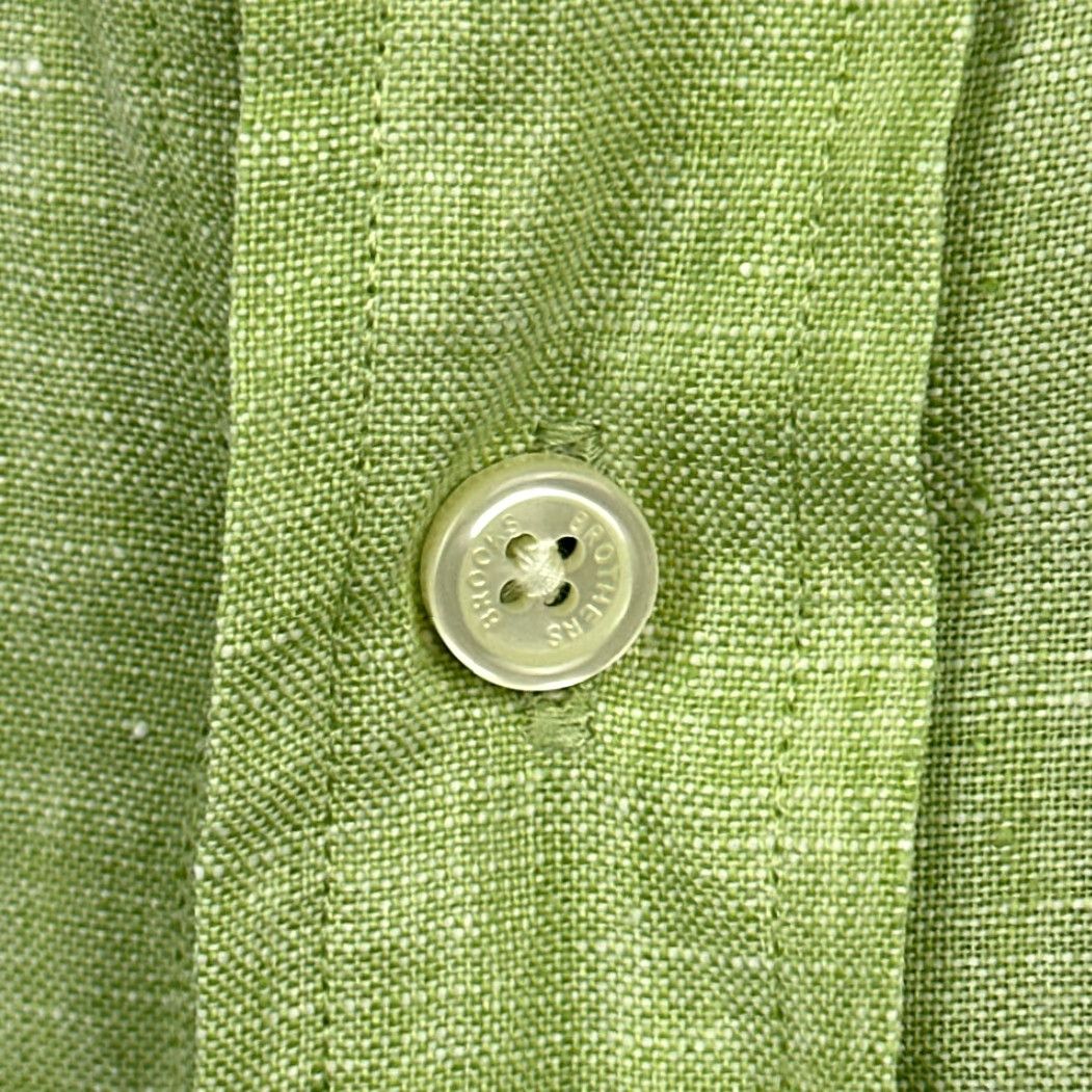 Brooks Brothers VINTAGE Brooks Brothers Shirt Adult LARGE Green Irish Linen Button-Down 90s Size US L / EU 52-54 / 3 - 6 Thumbnail