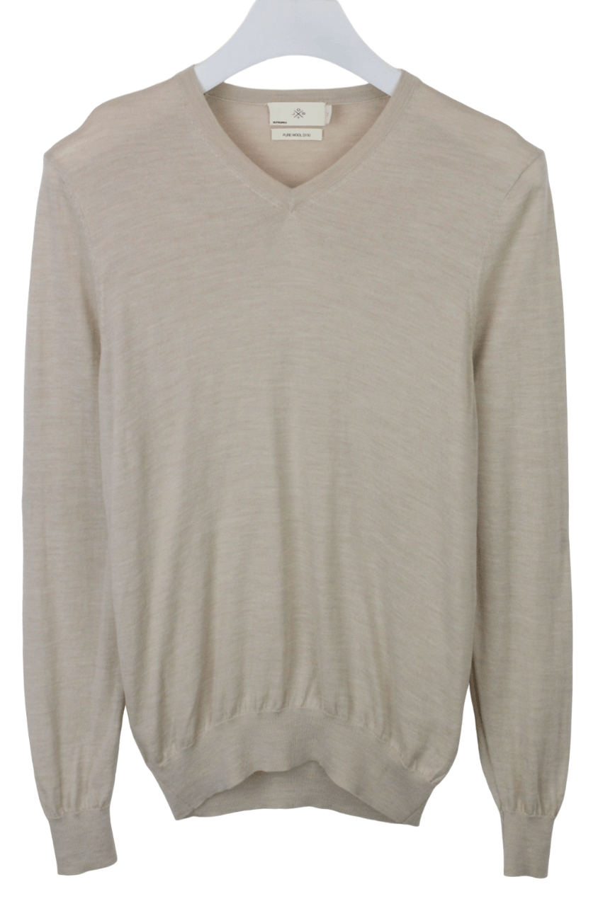 image of Suitsupply Jort Pure Wool S150 Jumper Men's Small Pullover in Beige