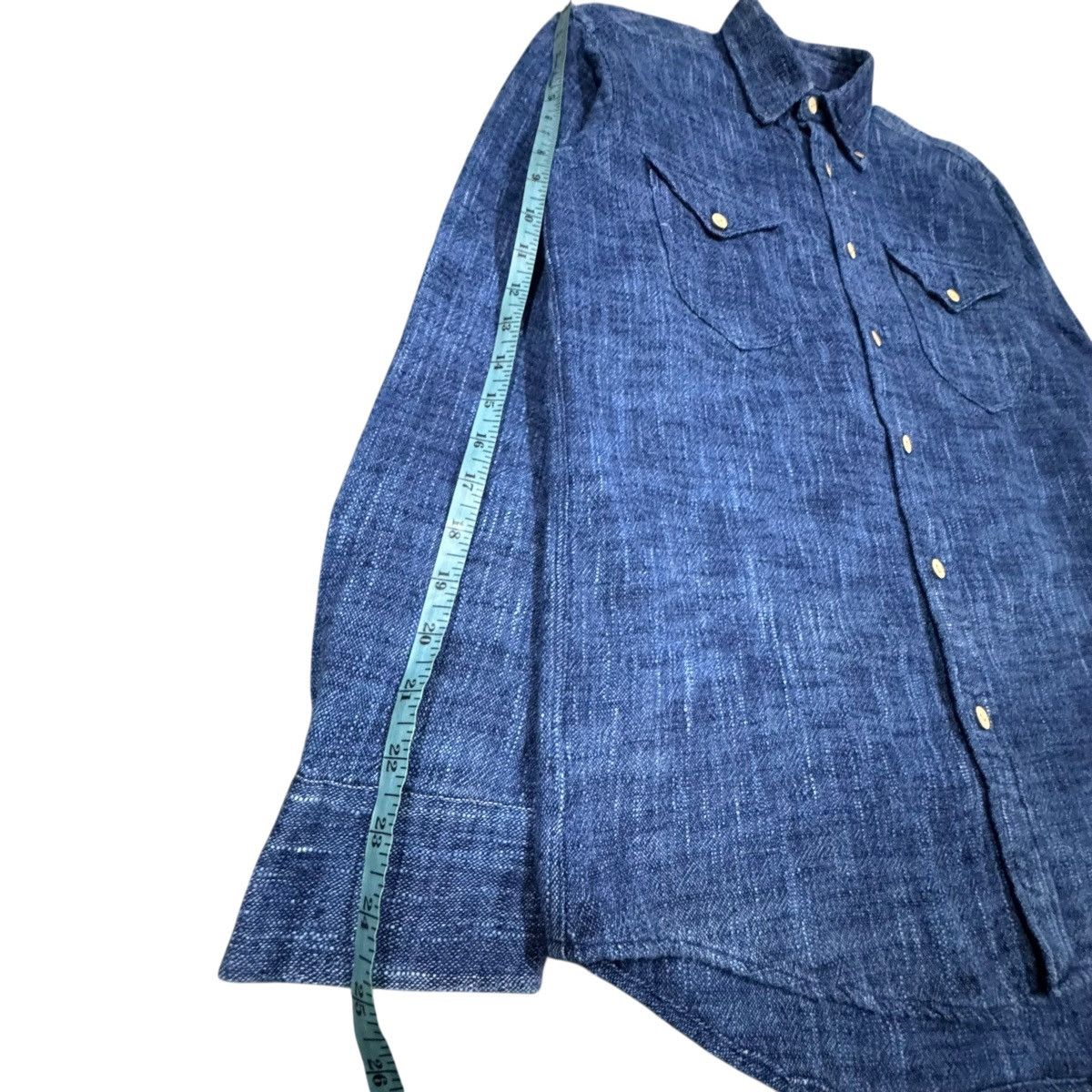 Mister Freedom × Sugar Cane Vtg🔥Japanese Salt & Pepper Patterned Sashiko Chamray Shirt Size US M / EU 48-50 / 2 - 18 Thumbnail
