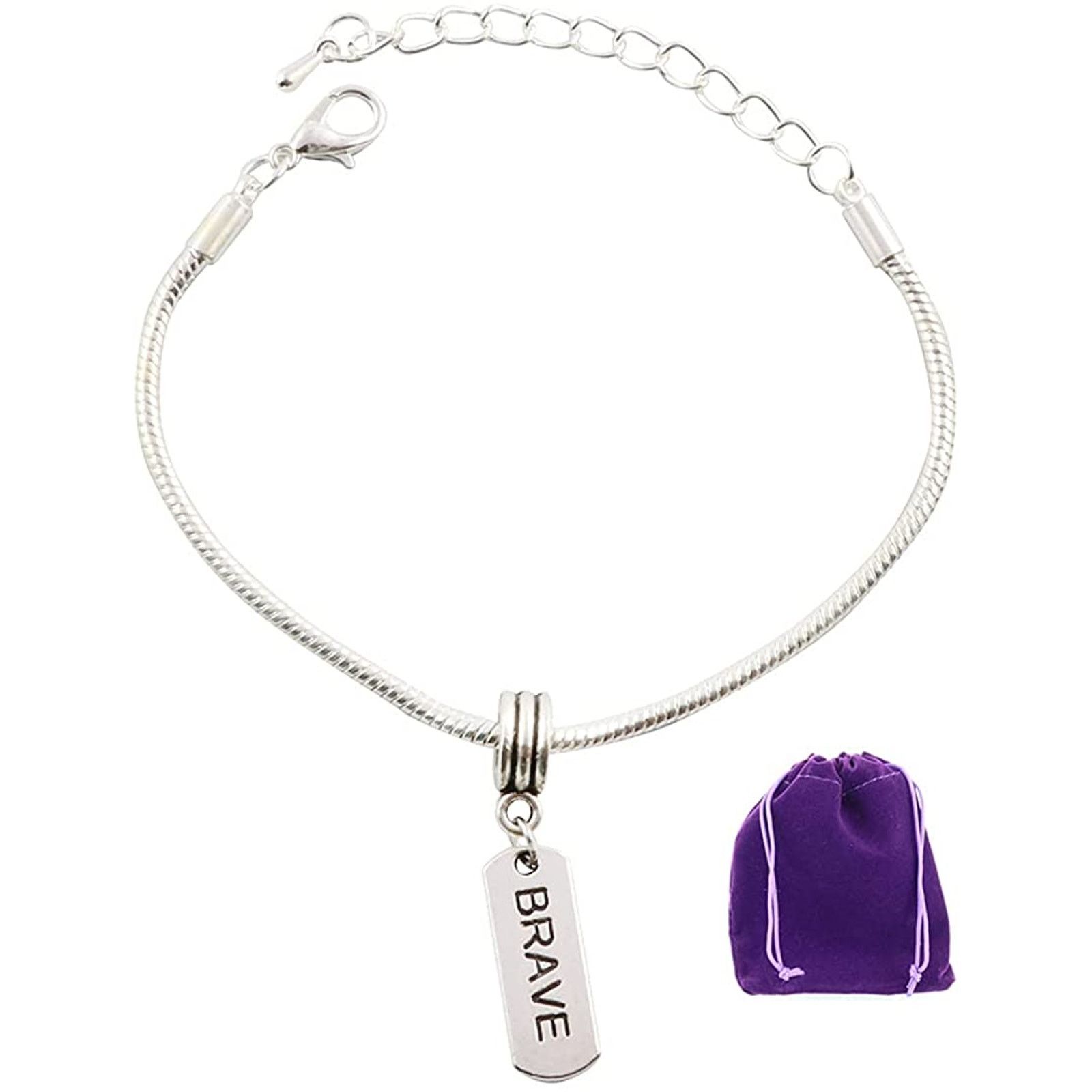 & Other Stories Brave Bracelet | Inspirational Snake Chain Charm Bracelet Size ONE SIZE - 1 Thumbnail