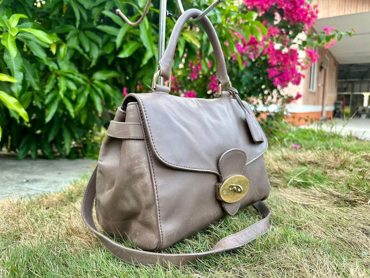 Mulberry Authentic Mulberry Primrose Taupe Calf Leather Top Handle Size ONE SIZE - 2 Thumbnail