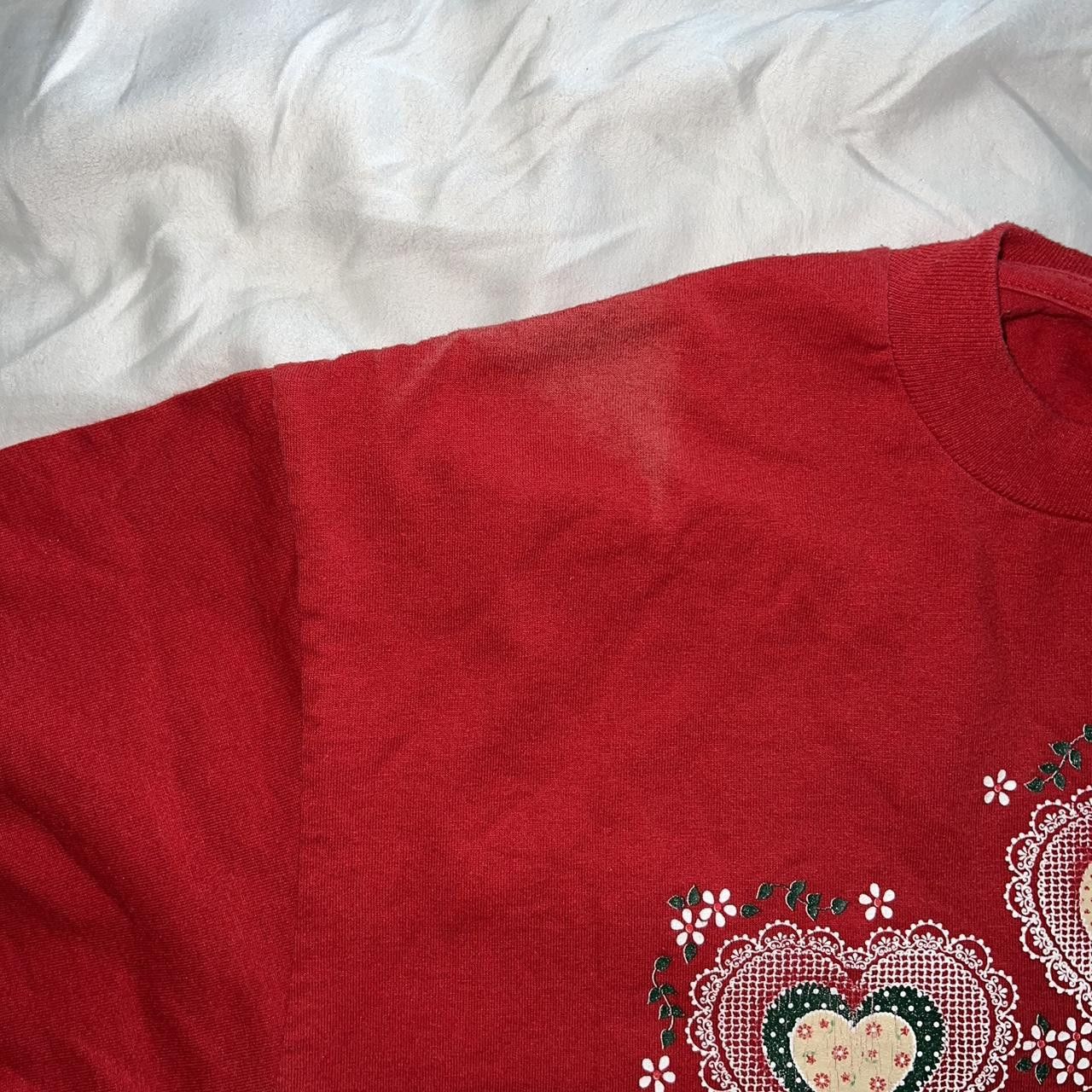 Jerzees Vintage 90s Red and white tshirt Size L / US 10 / IT 46 - 5 Thumbnail