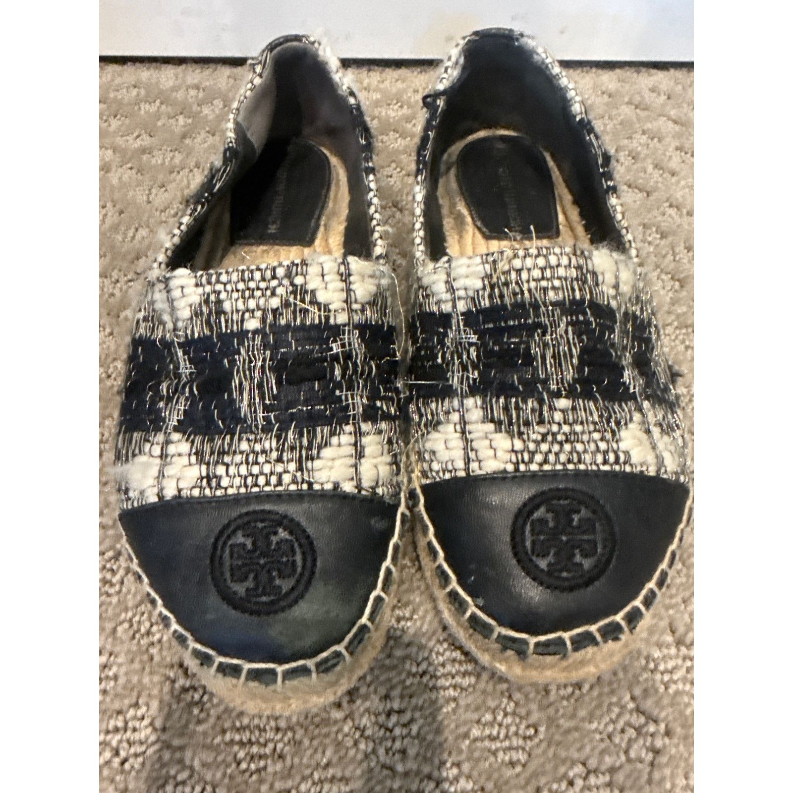 Tory Burch Tory Burch Women's Woven Stripe Cap Toe Espadrille Flats,7.5 Size US 7.5 / IT 37.5 - 5 Thumbnail