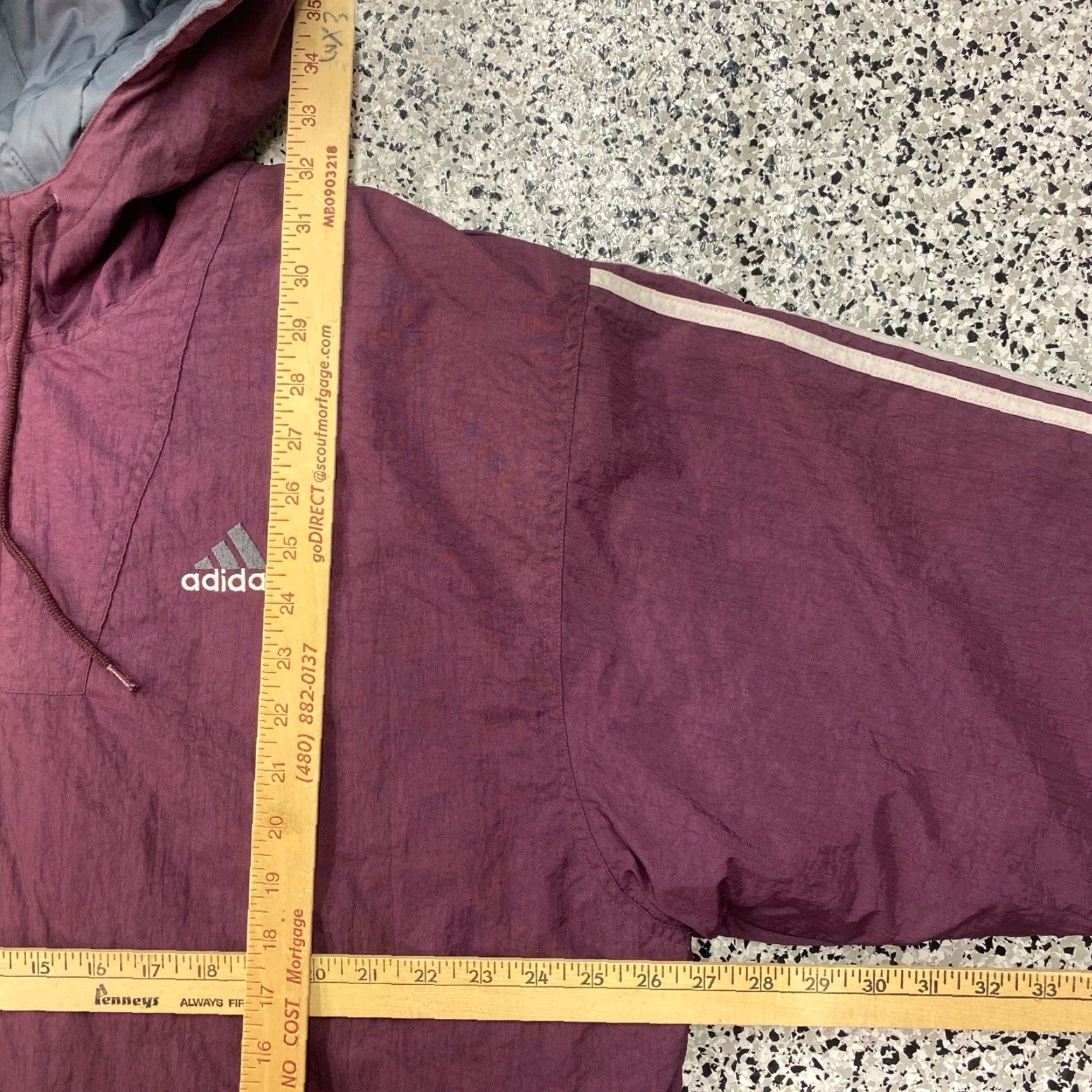 Adidas VTG Adidas Logo Winter Hooded Coat Jacket Quilted Maroon Gray Size Large Mens Jacket Size US L / EU 52-54 / 3 - 5 Thumbnail